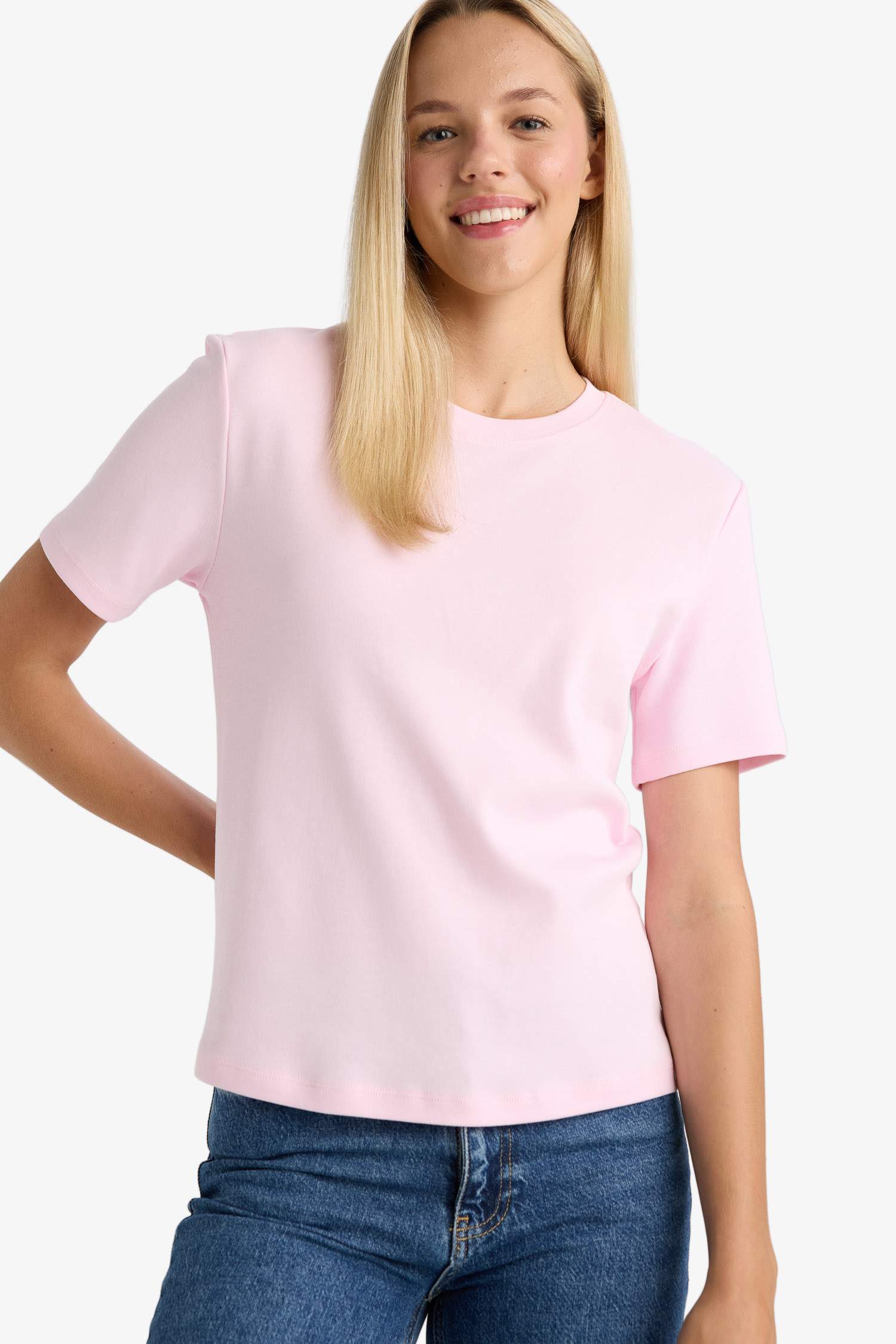 Regular Fit Bisiklet Yaka Kısa Kollu Tişört