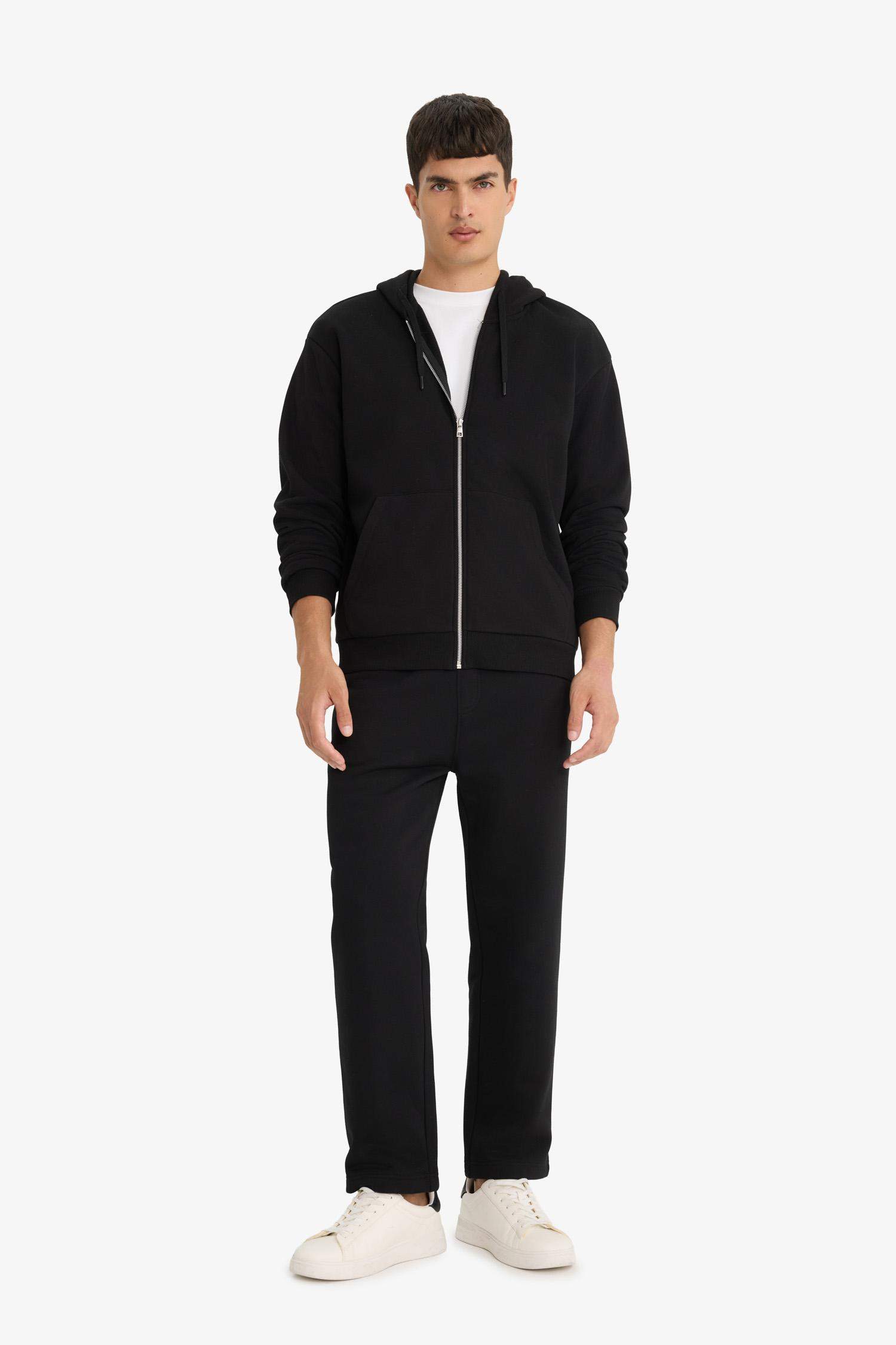 جاكيت رياضي تقيل ببطانة ناعمة قصة مريحة بغطاء للرأس