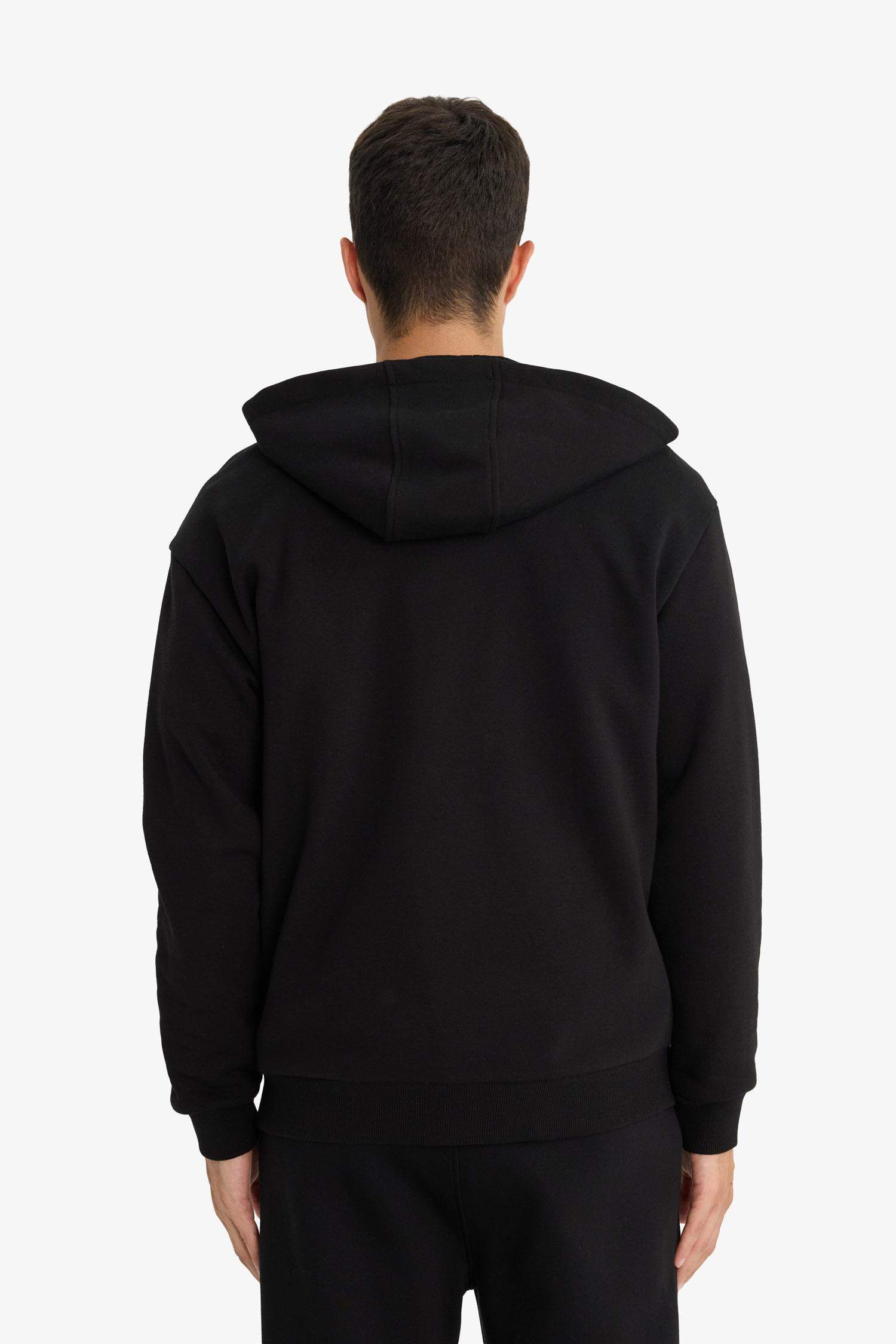 جاكيت رياضي تقيل ببطانة ناعمة قصة مريحة بغطاء للرأس