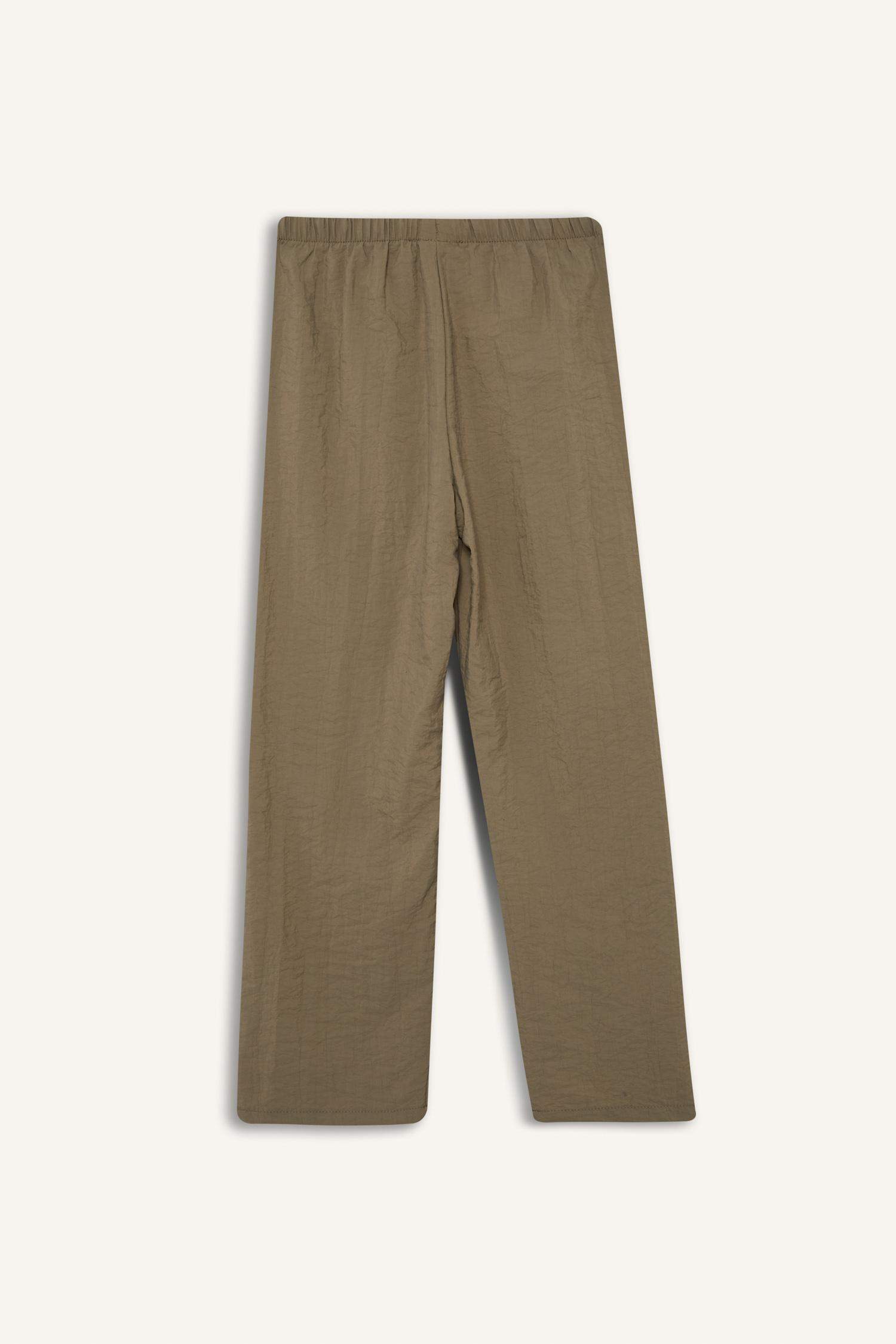 Girl Elastic Waist Straight Leg Parachute Trousers