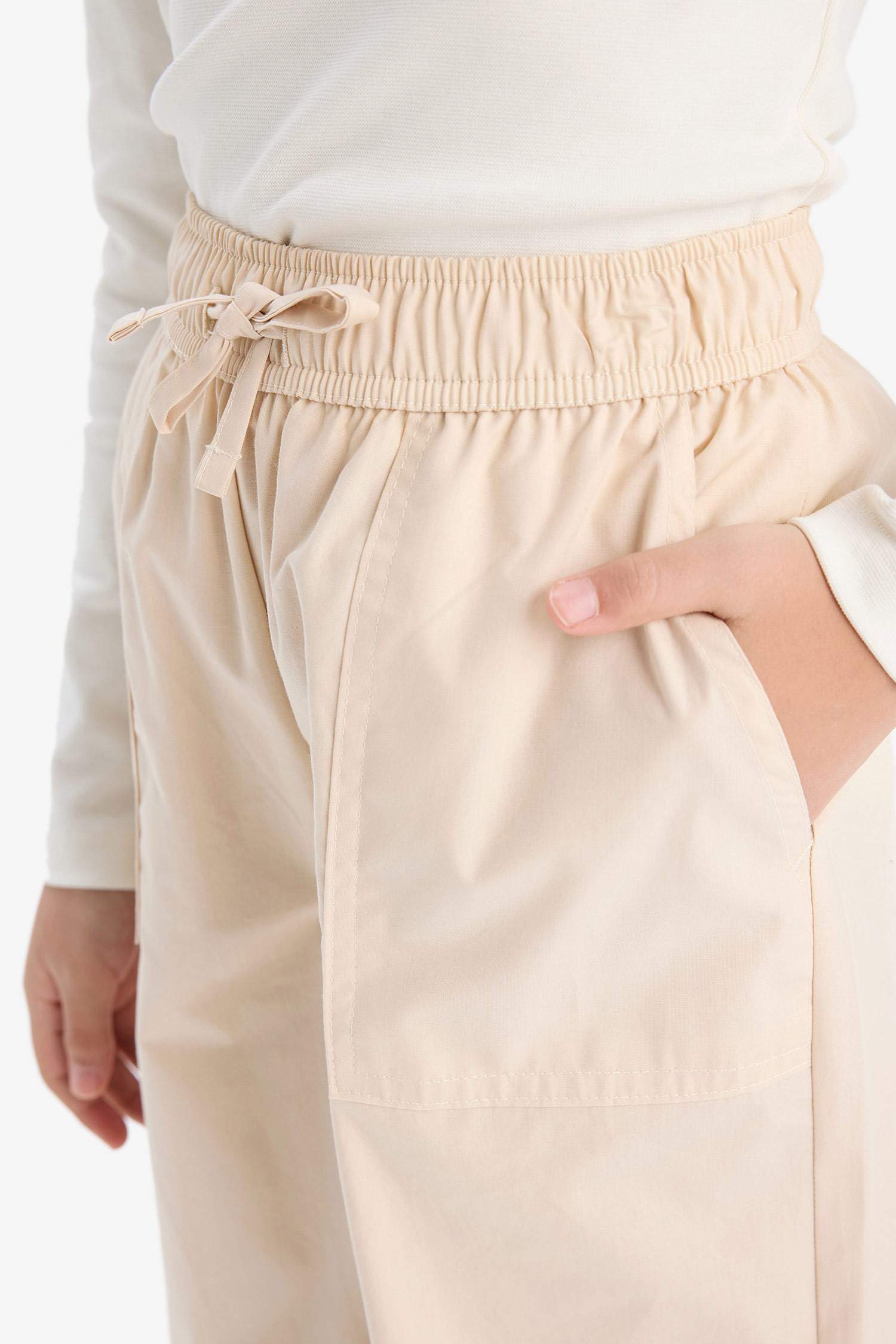 Kız Çocuk Paraşüt Jogger Paça Pamuklu Pantolon