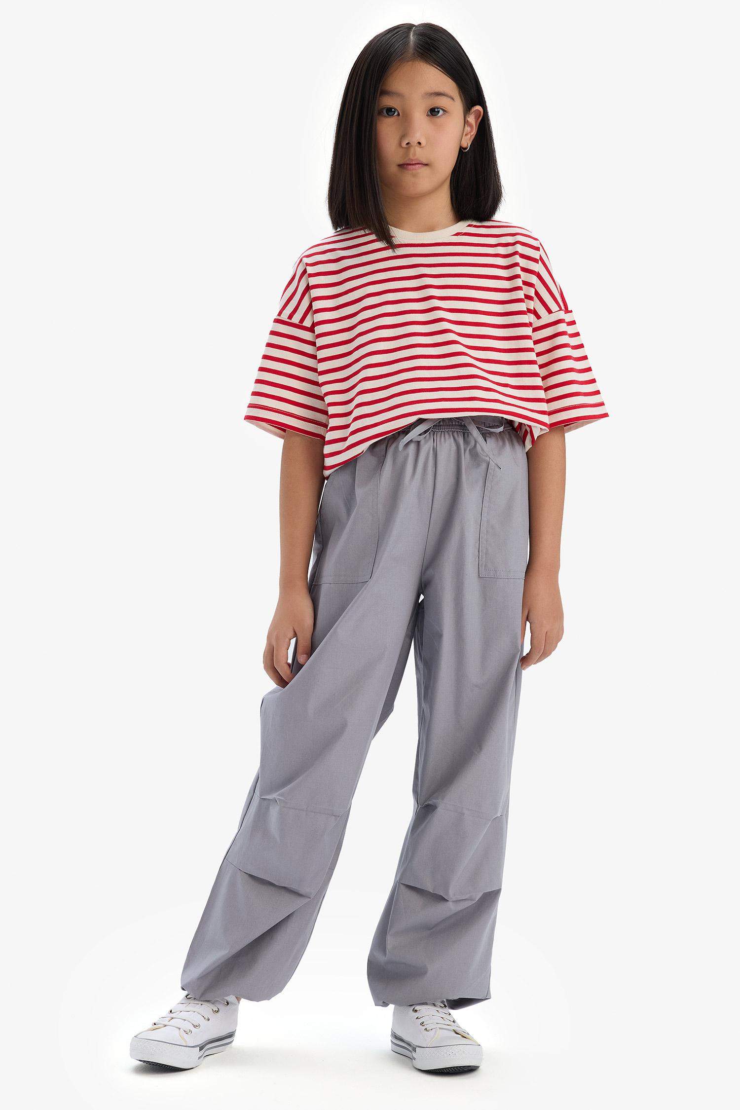 Kız Çocuk Paraşüt Jogger Paça Pamuklu Pantolon