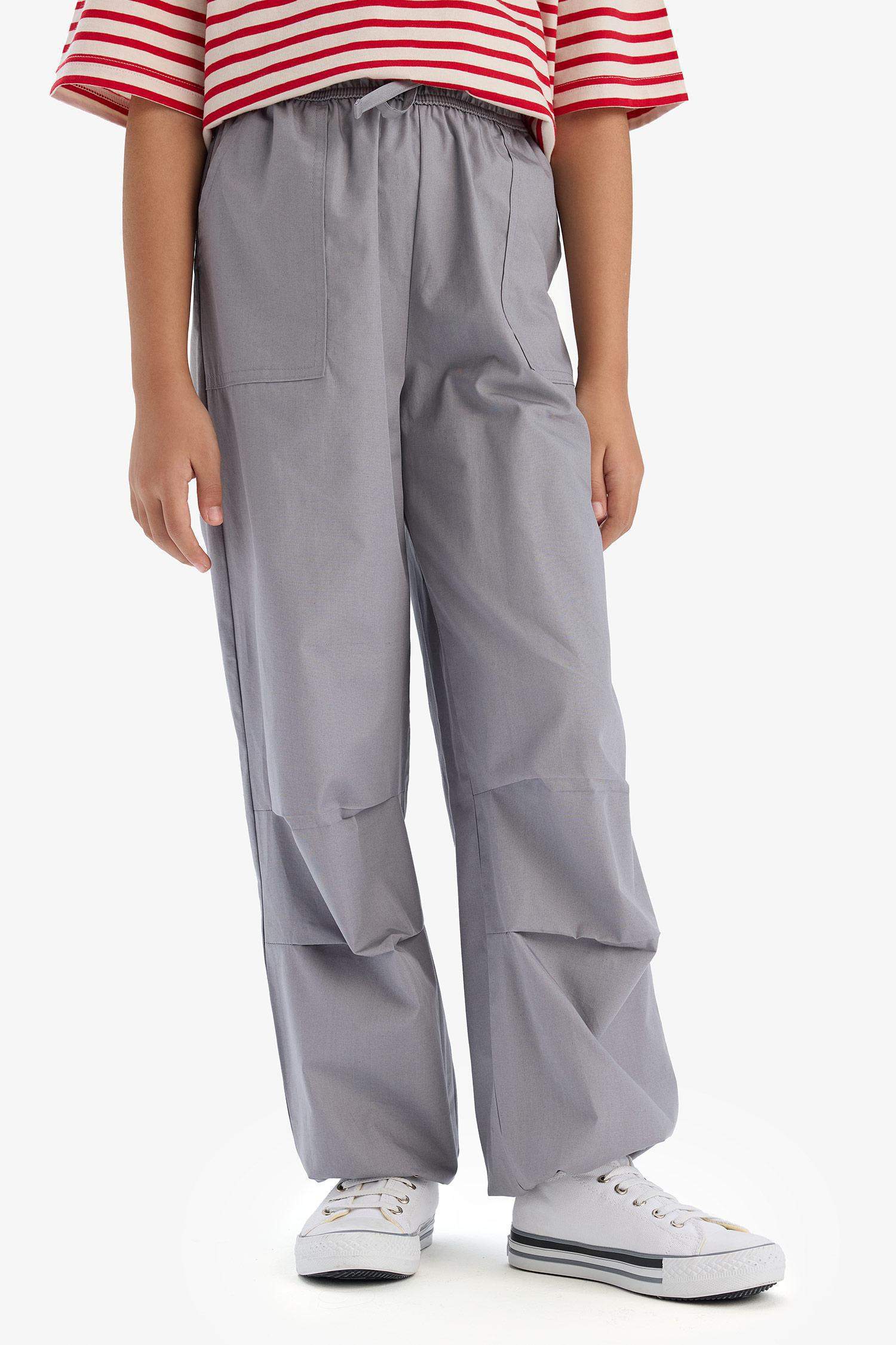 Kız Çocuk Paraşüt Jogger Paça Pamuklu Pantolon