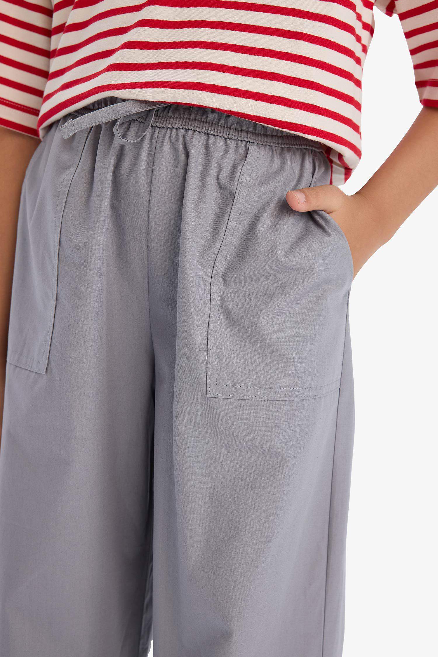 Kız Çocuk Paraşüt Jogger Paça Pamuklu Pantolon