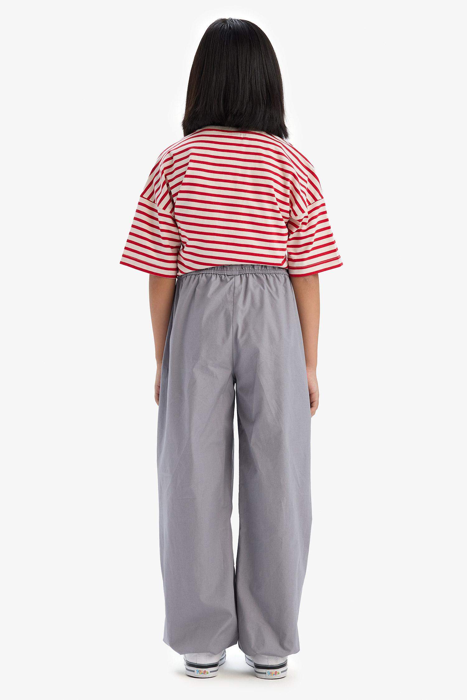 Kız Çocuk Paraşüt Jogger Paça Pamuklu Pantolon