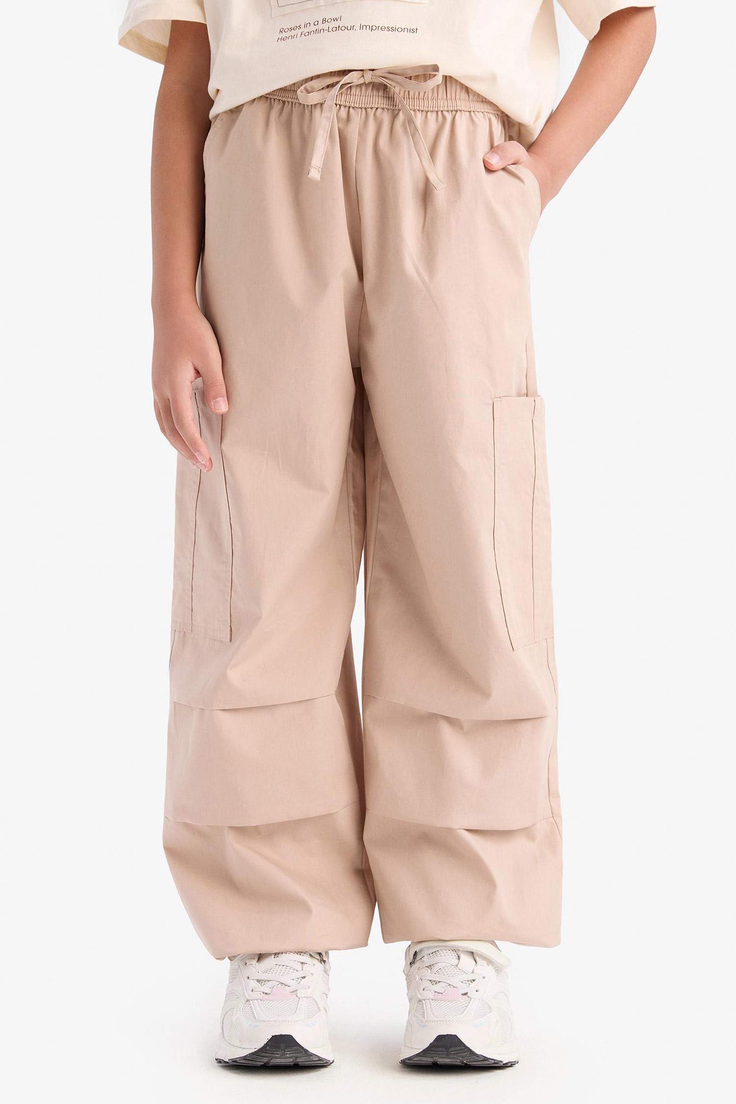 بنطلون كارجو جوجر بناتي قطن