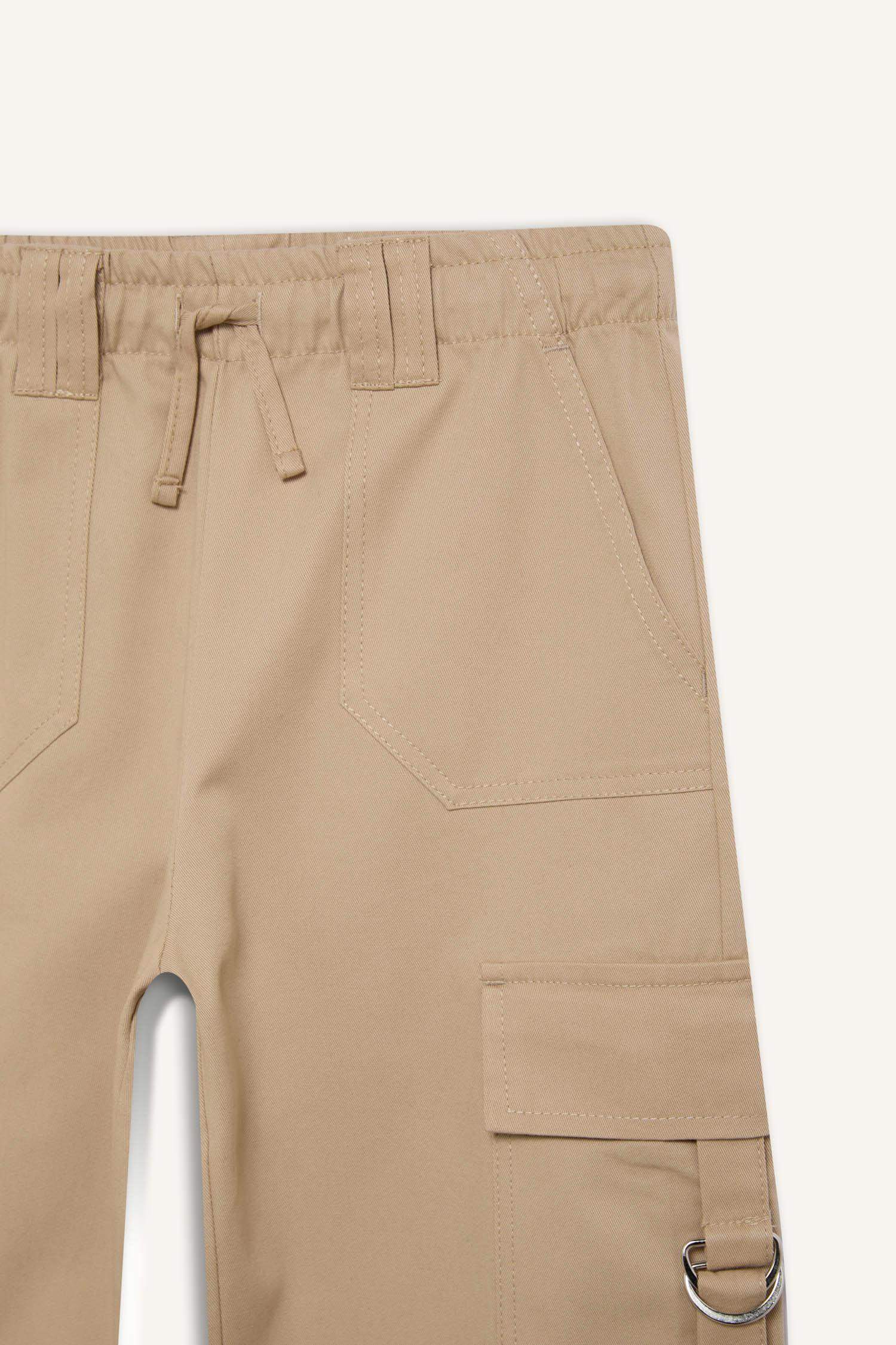 Kız Çocuk Paraşüt Kargo Jogger Paça Pamuklu Pantolon