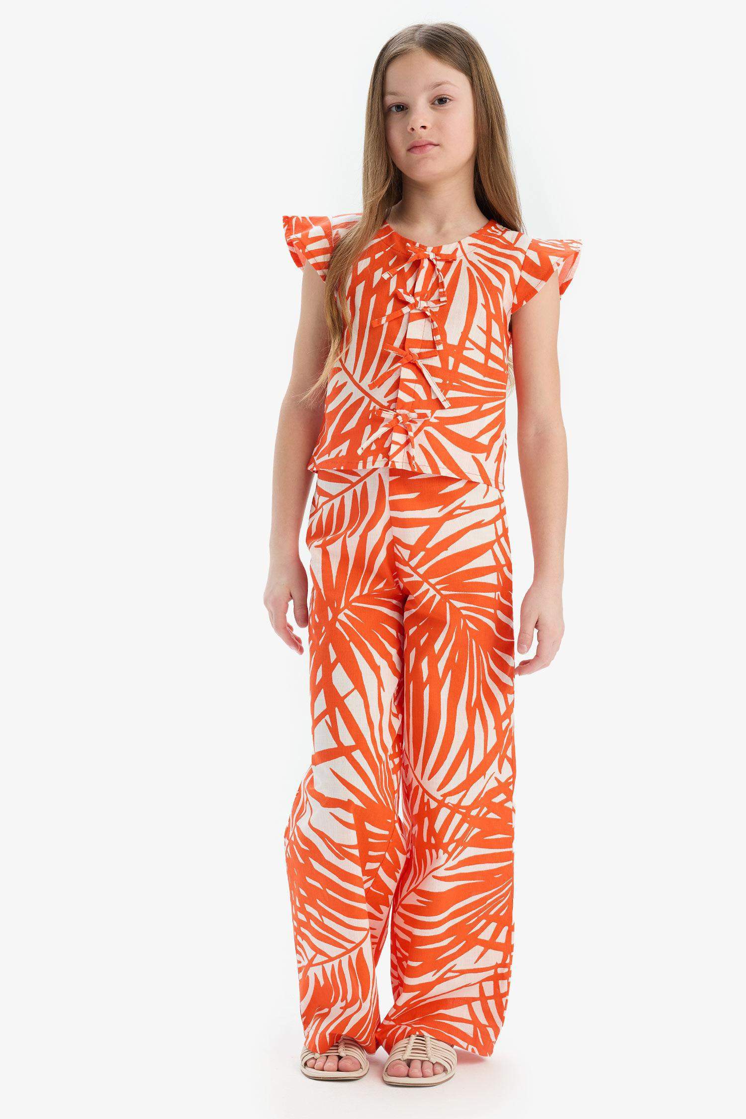 سروال قطن بنات واسع