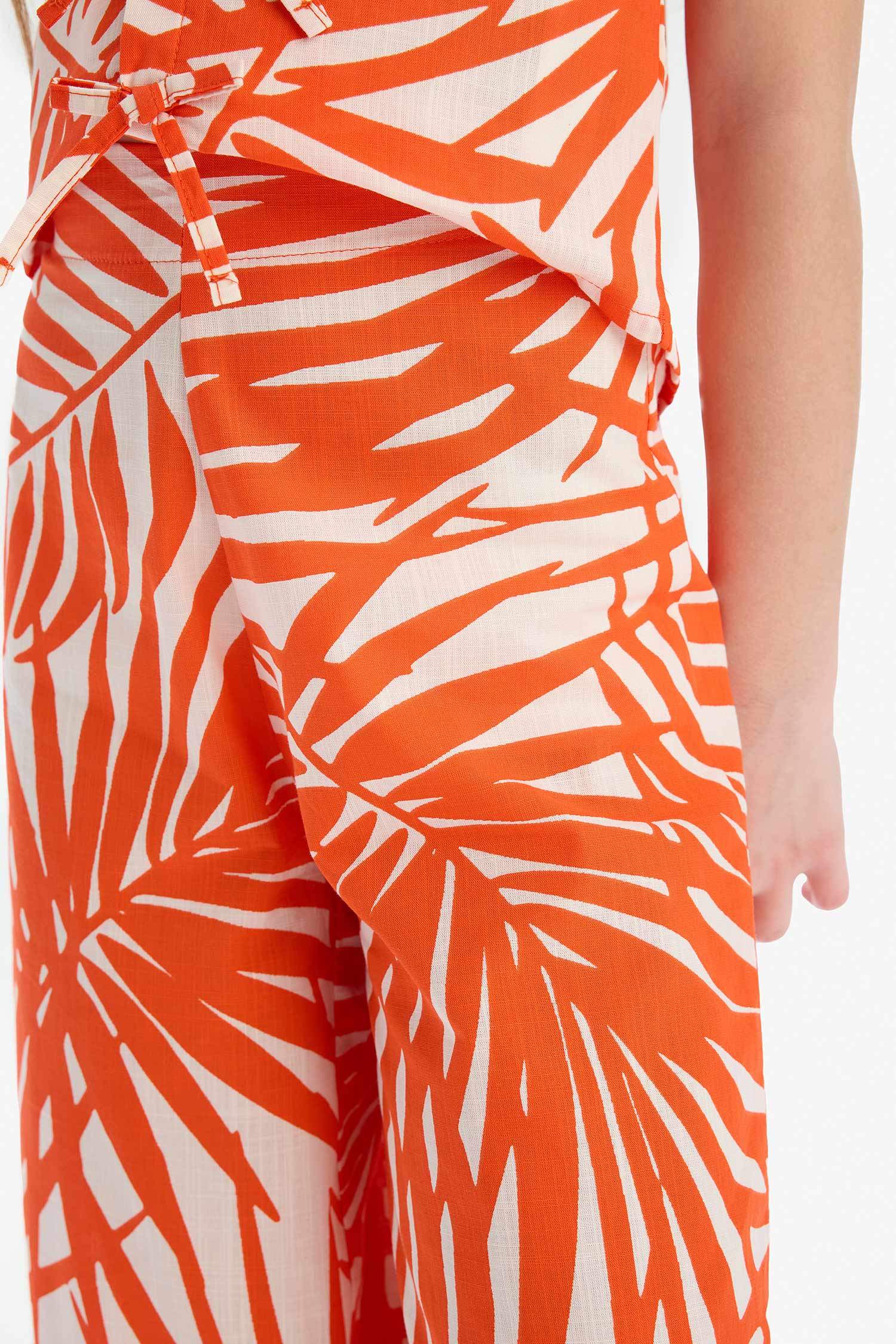 سروال قطن بنات واسع