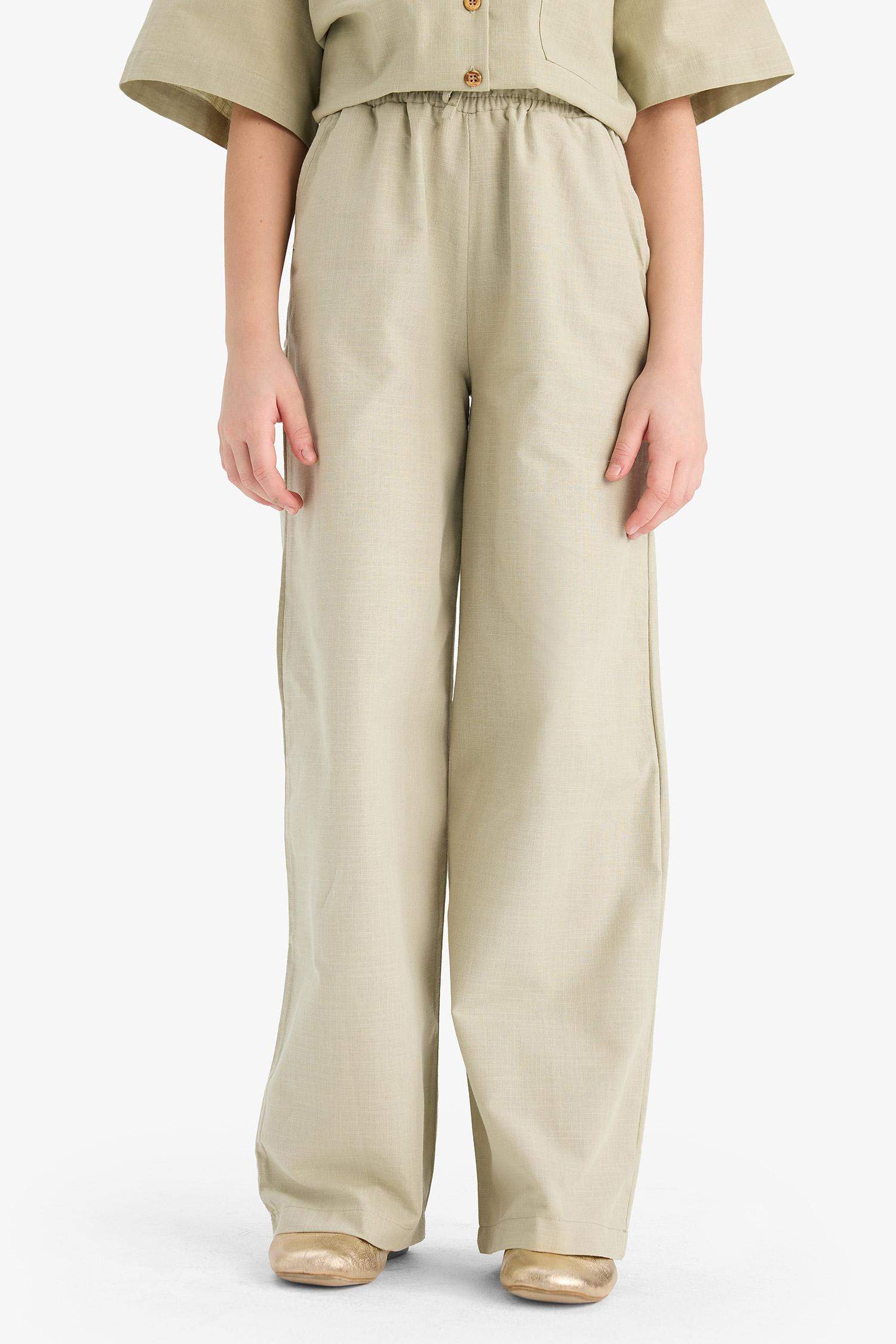 Детские хлопковые брюки с широкими штанинами и эластичным поясом