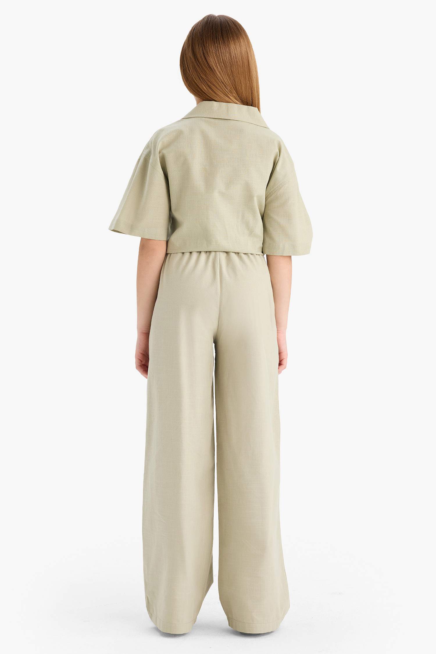 Детские хлопковые брюки с широкими штанинами и эластичным поясом