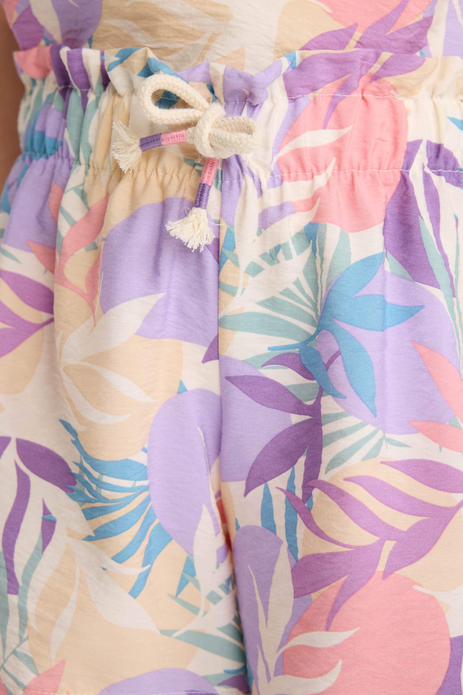 Girl Elastic Waist Patterned Shorts