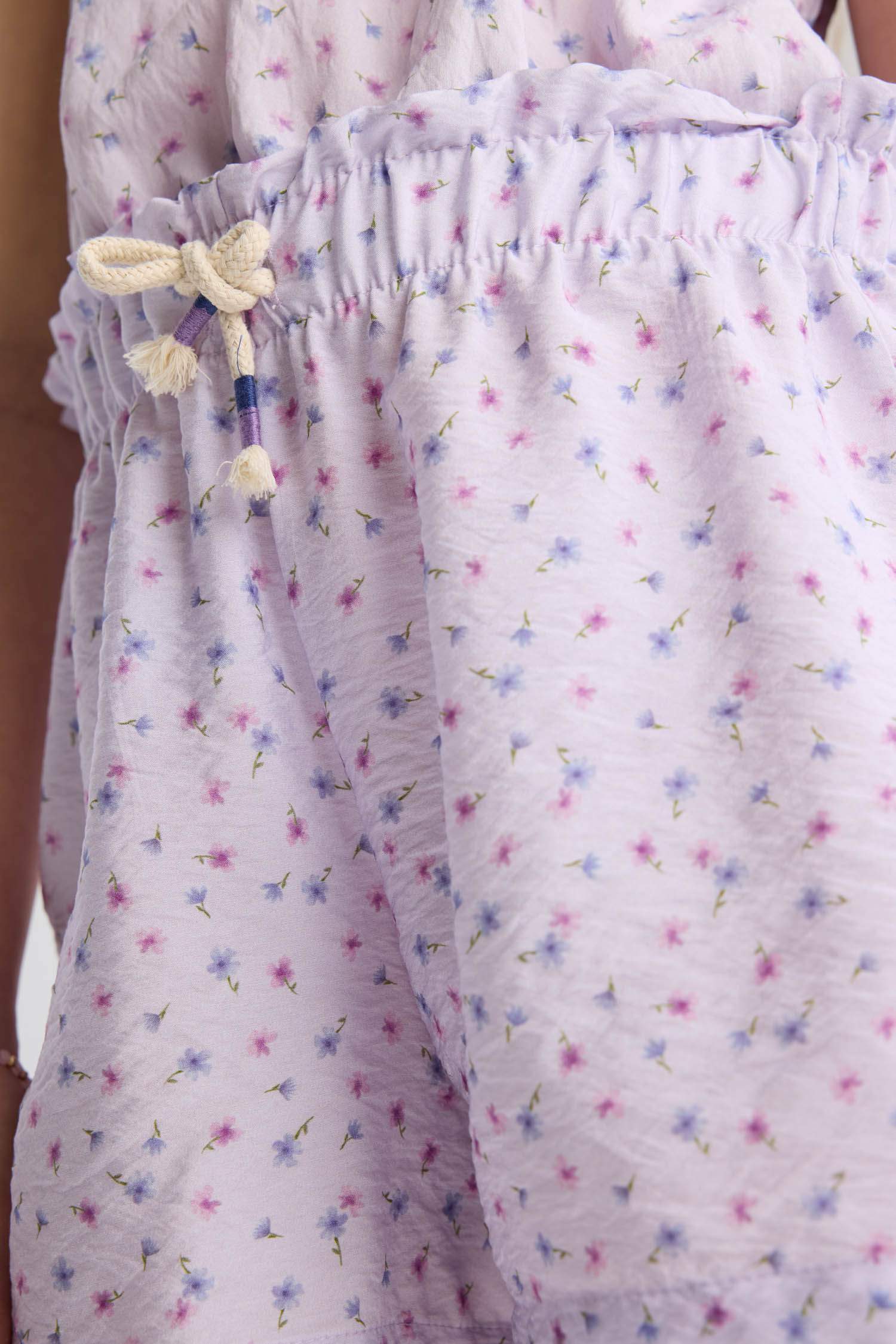 Girl Elastic Waist Patterned Shorts