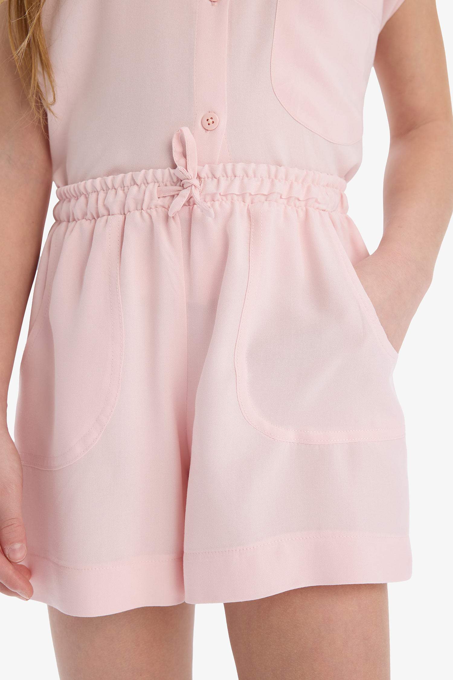 Kız Çocuk Beli Lastikli Viskon Şort