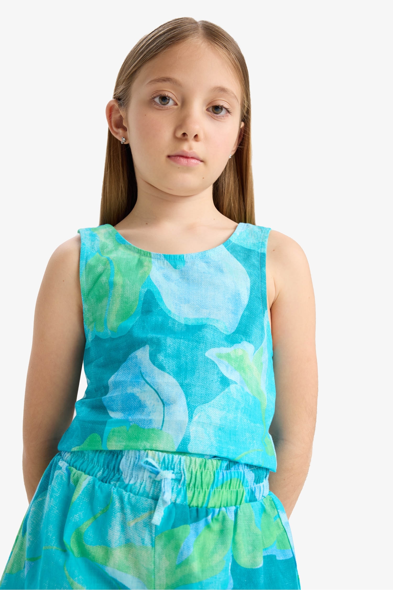 Blouse sans manches à motifs pour fille