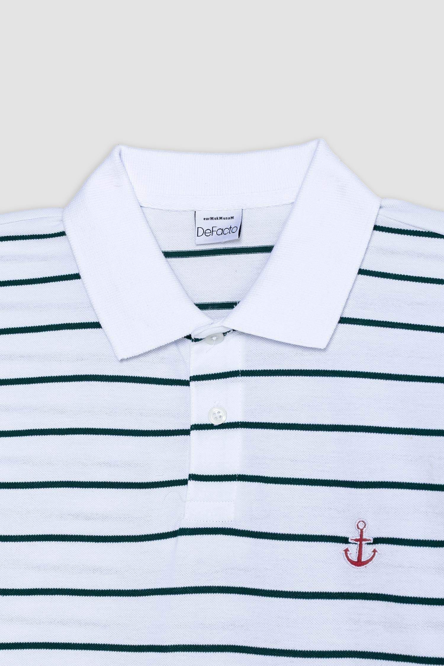 Cotton Regular Fit Striped Polo Shirt