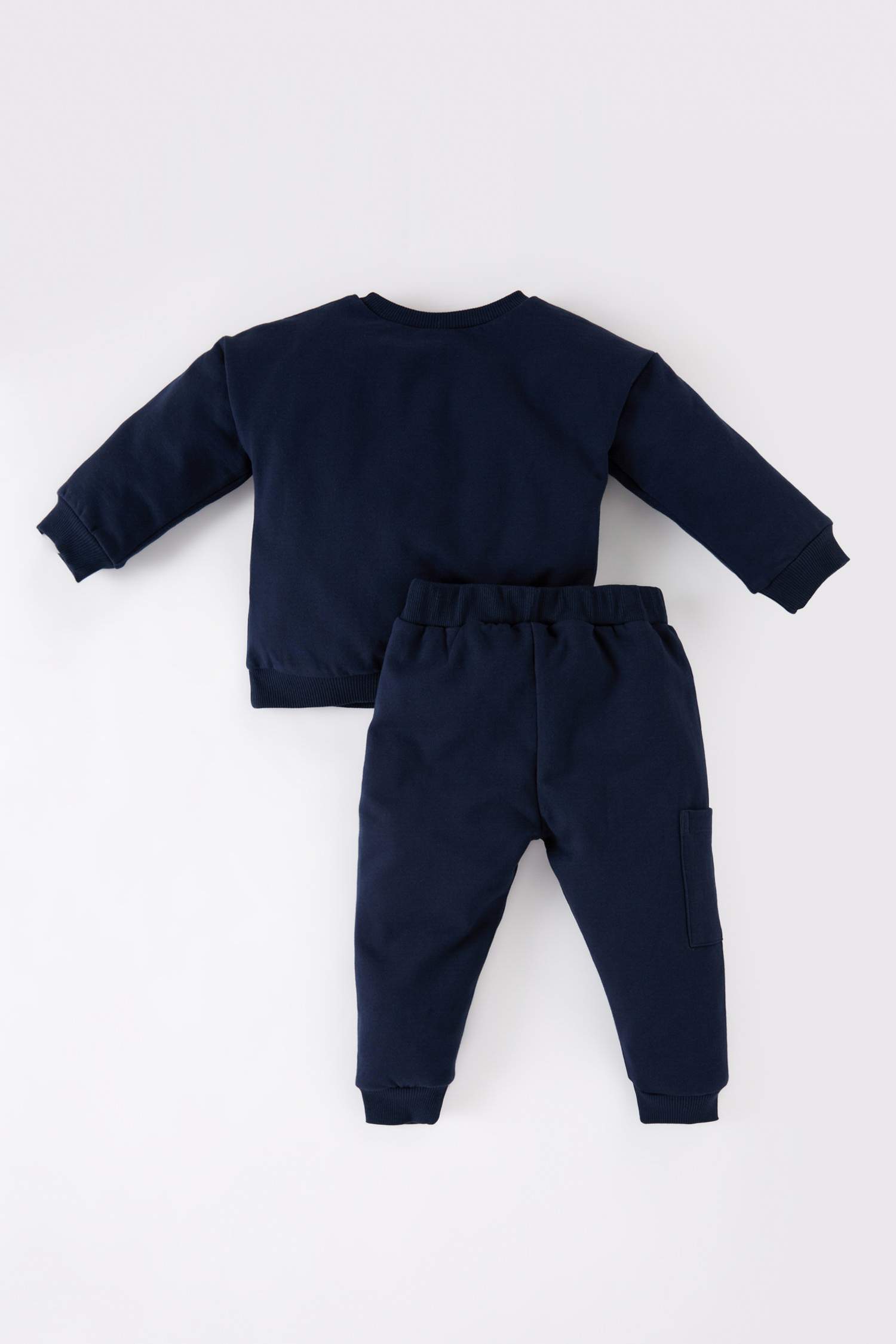Erkek Bebek 2'li Takım Baskılı Sweatshirt Beli Lastikli Eşofman Altı