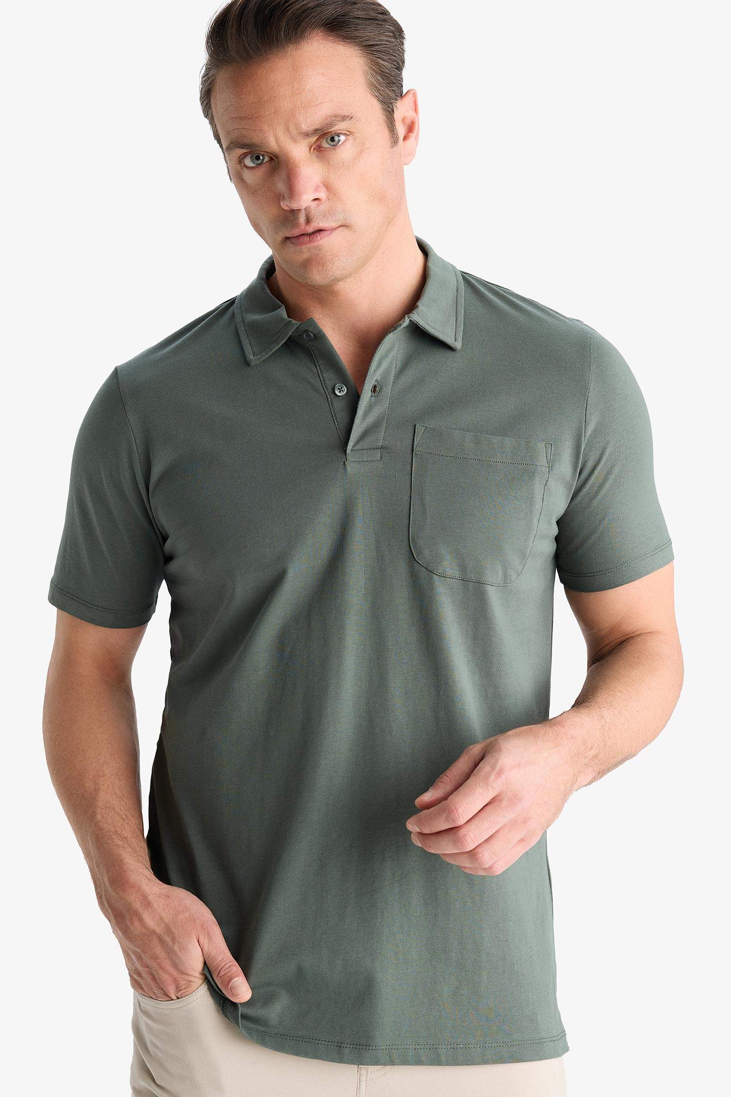 %100 Pamuk Regular Fit Polo Yaka Kısa Kollu Tişört