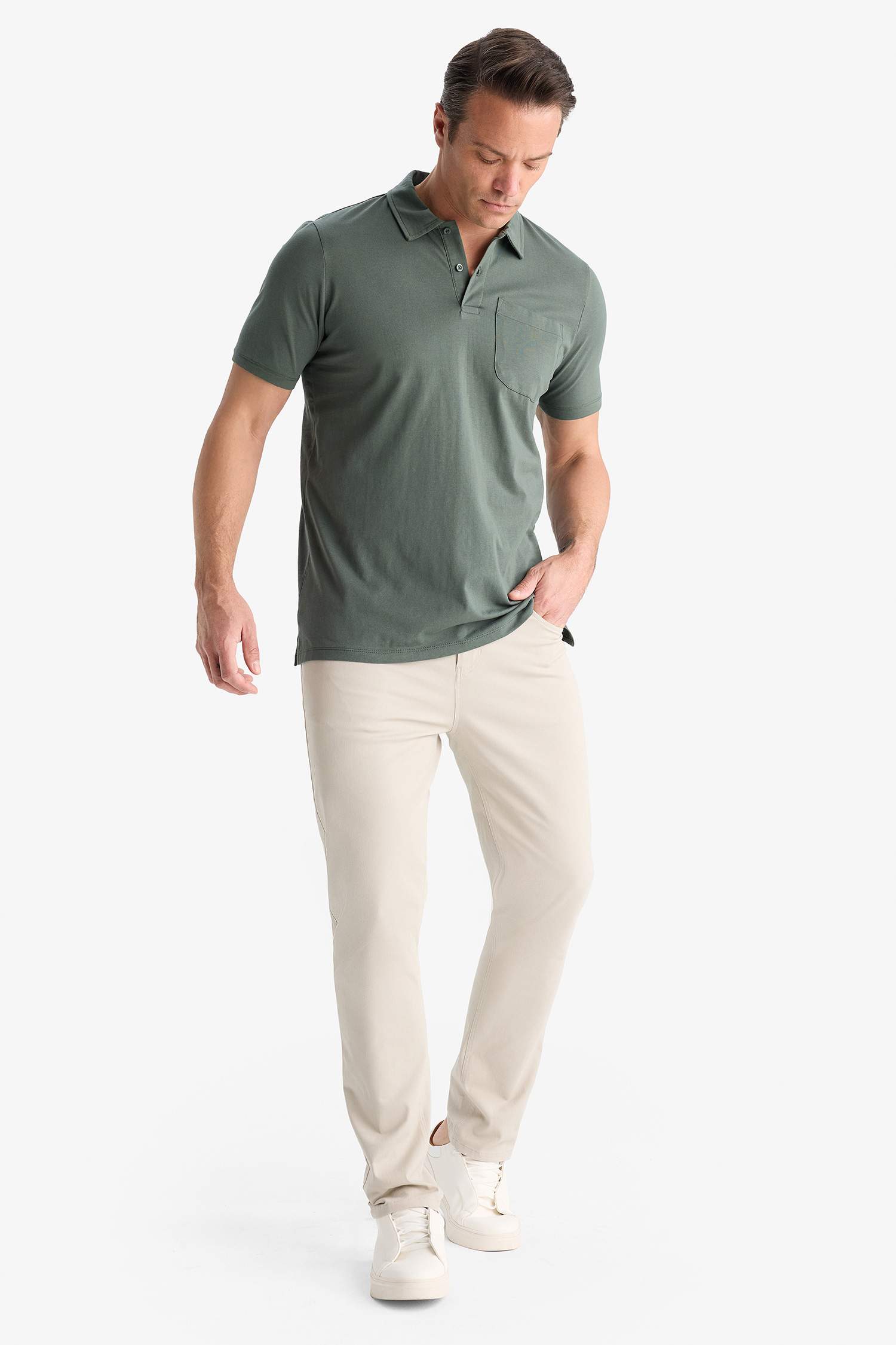 %100 Pamuk Regular Fit Polo Yaka Kısa Kollu Tişört