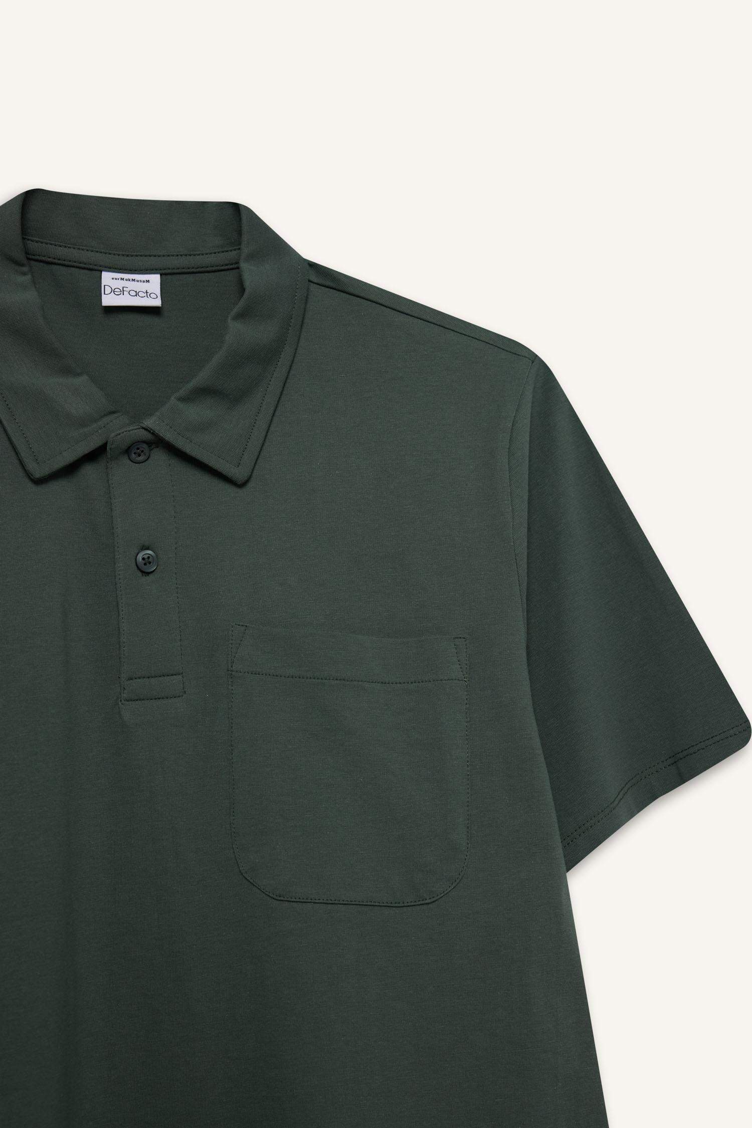 %100 Pamuk Regular Fit Polo Yaka Kısa Kollu Tişört