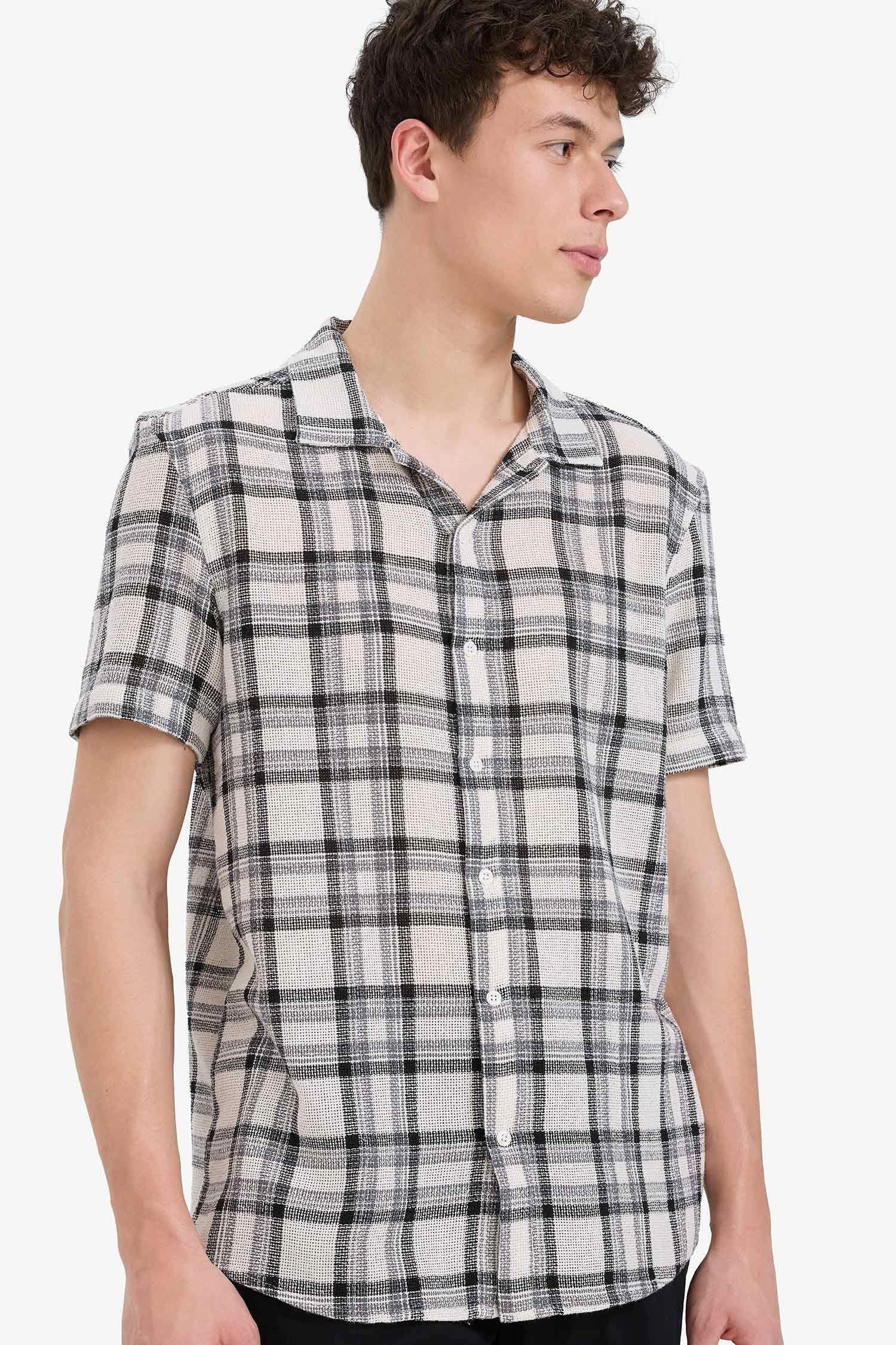 Regular Fit Checkered Summer Cotton Shirt