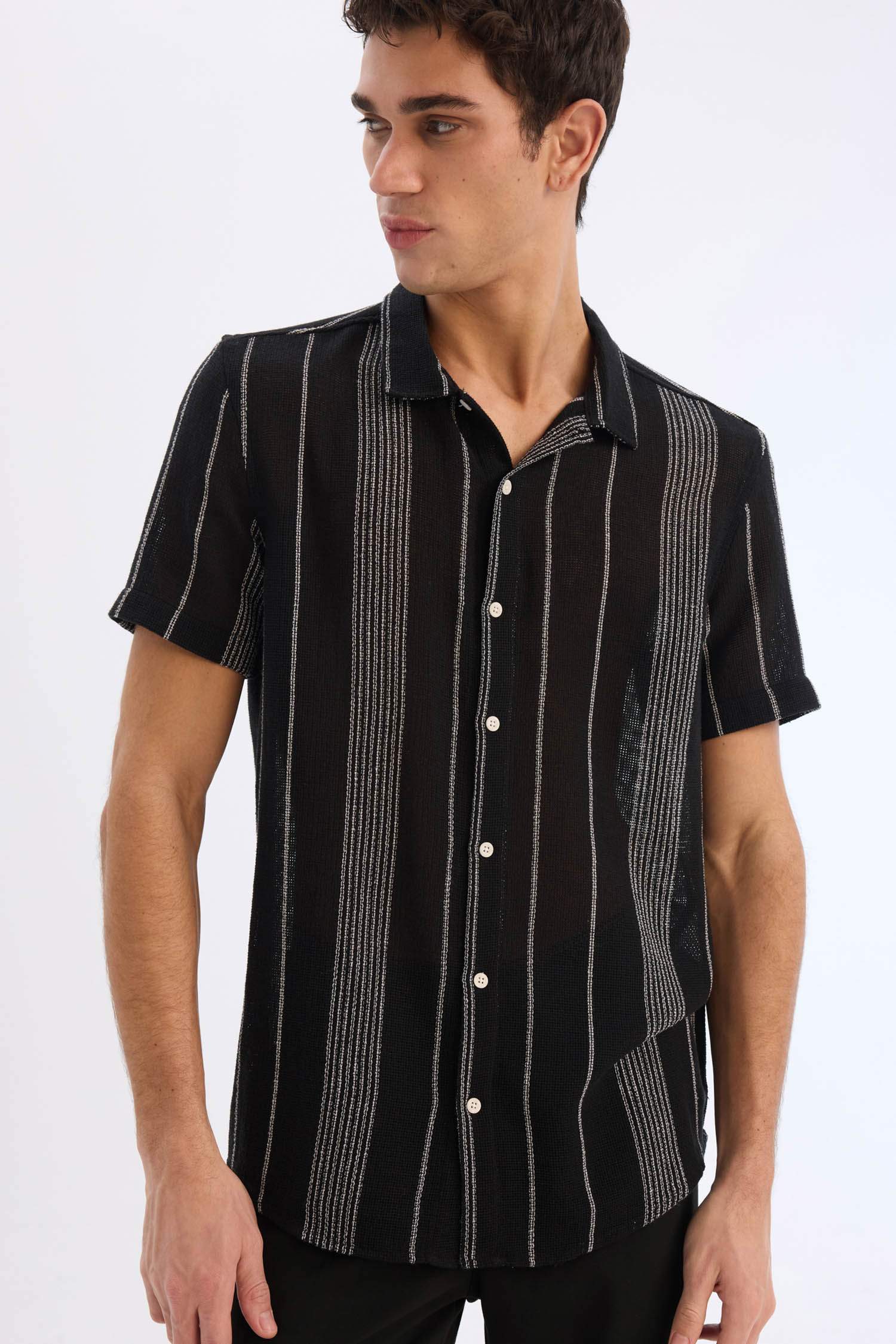 Regular Fit Yazlık Polo Yaka Pamuklu Kısa Kollu Gömlek