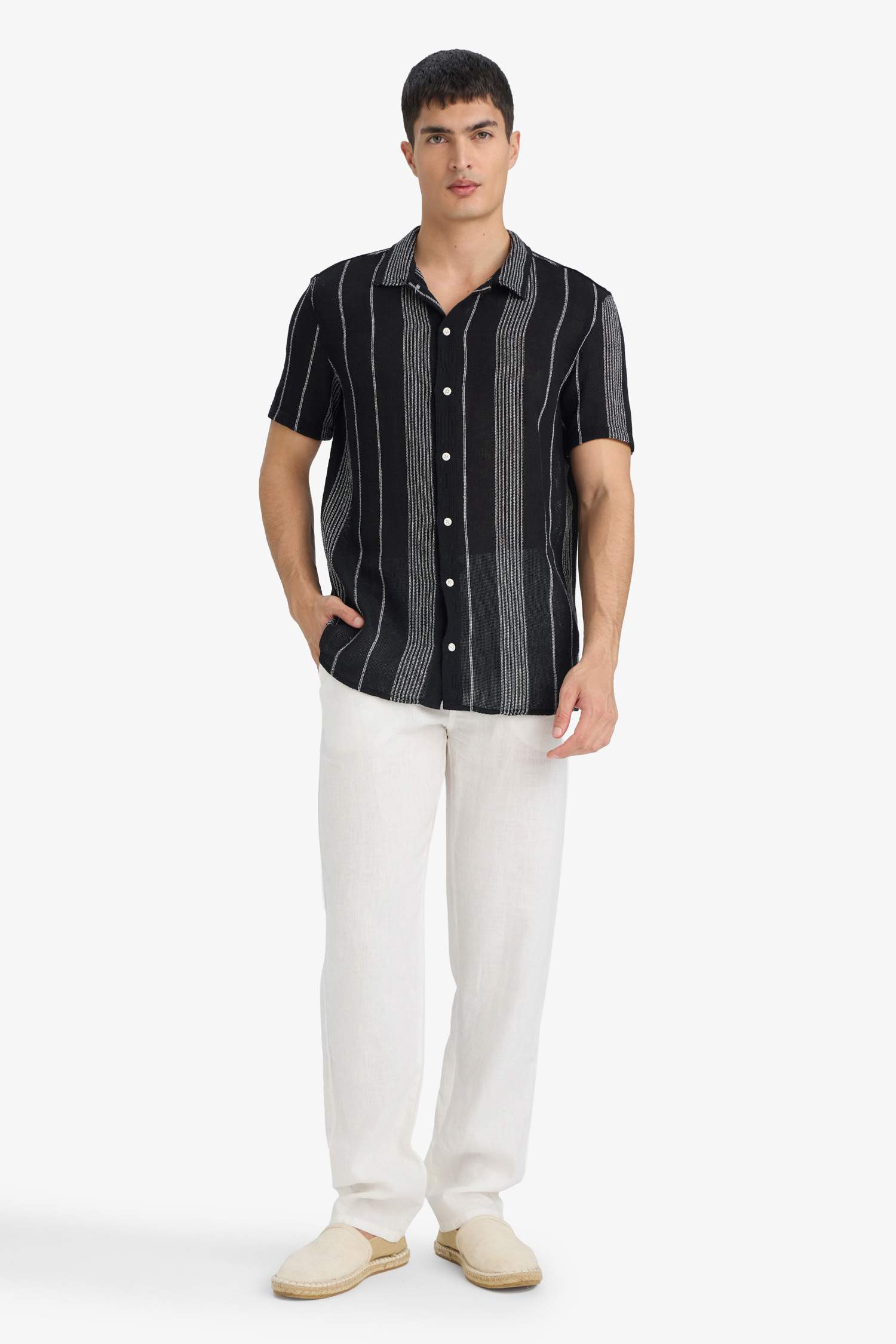 قميص بولو قطن نص ردن قصة عادية