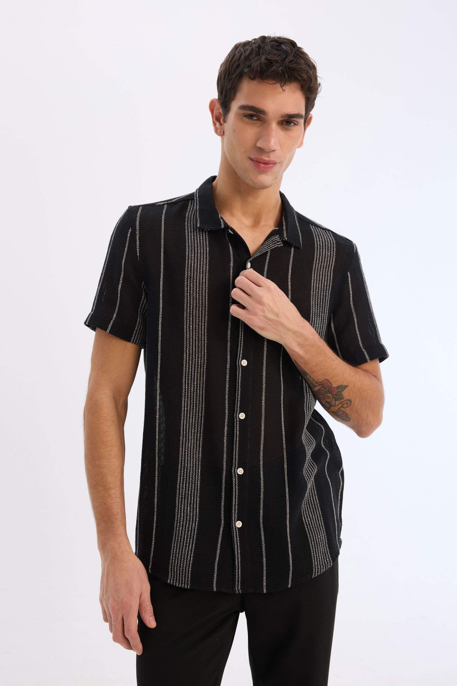 Regular Fit Yazlık Polo Yaka Pamuklu Kısa Kollu Gömlek