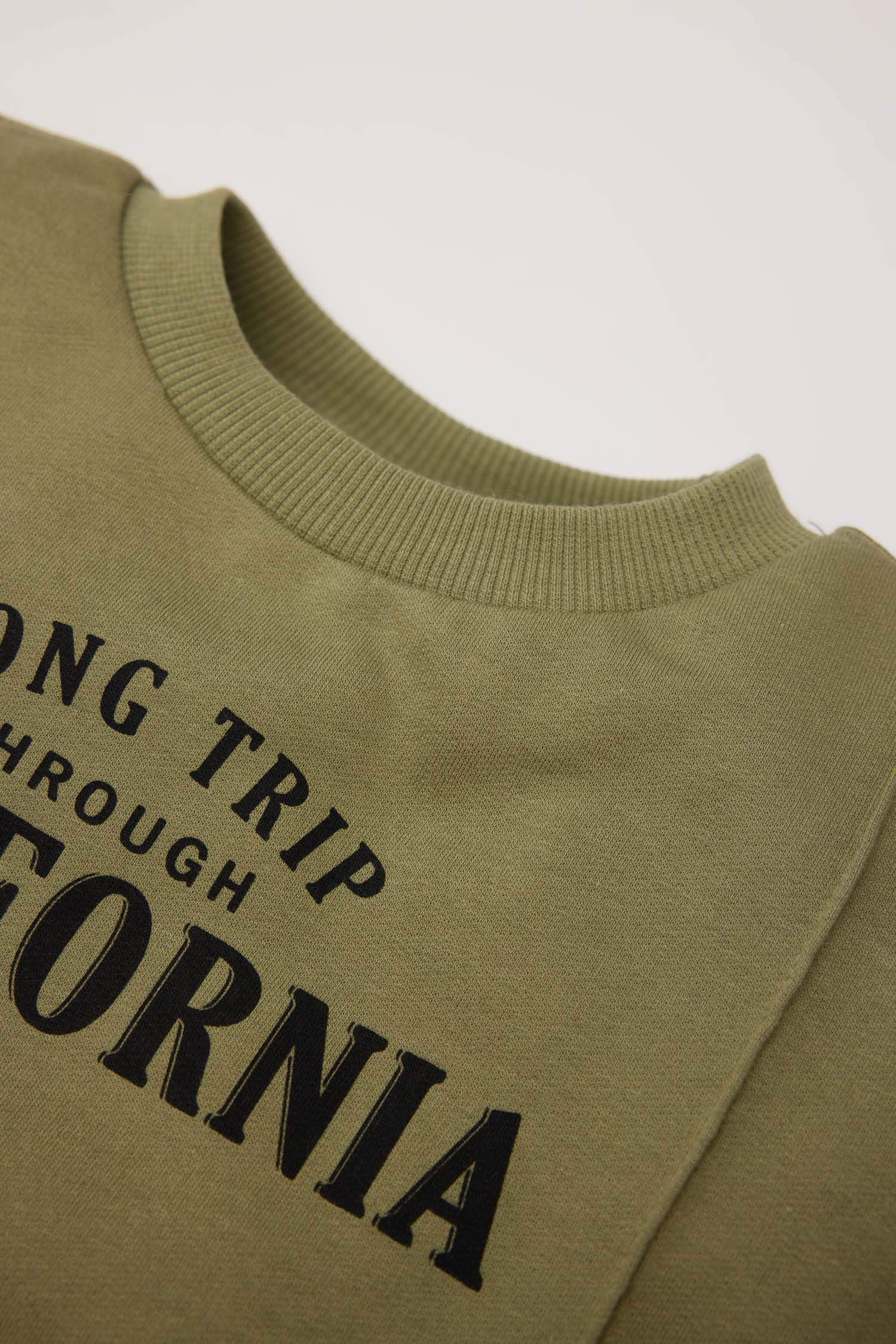 Erkek Bebek 2'li Takım Baskılı Sweatshirt Beli Lastikli Eşofman Altı