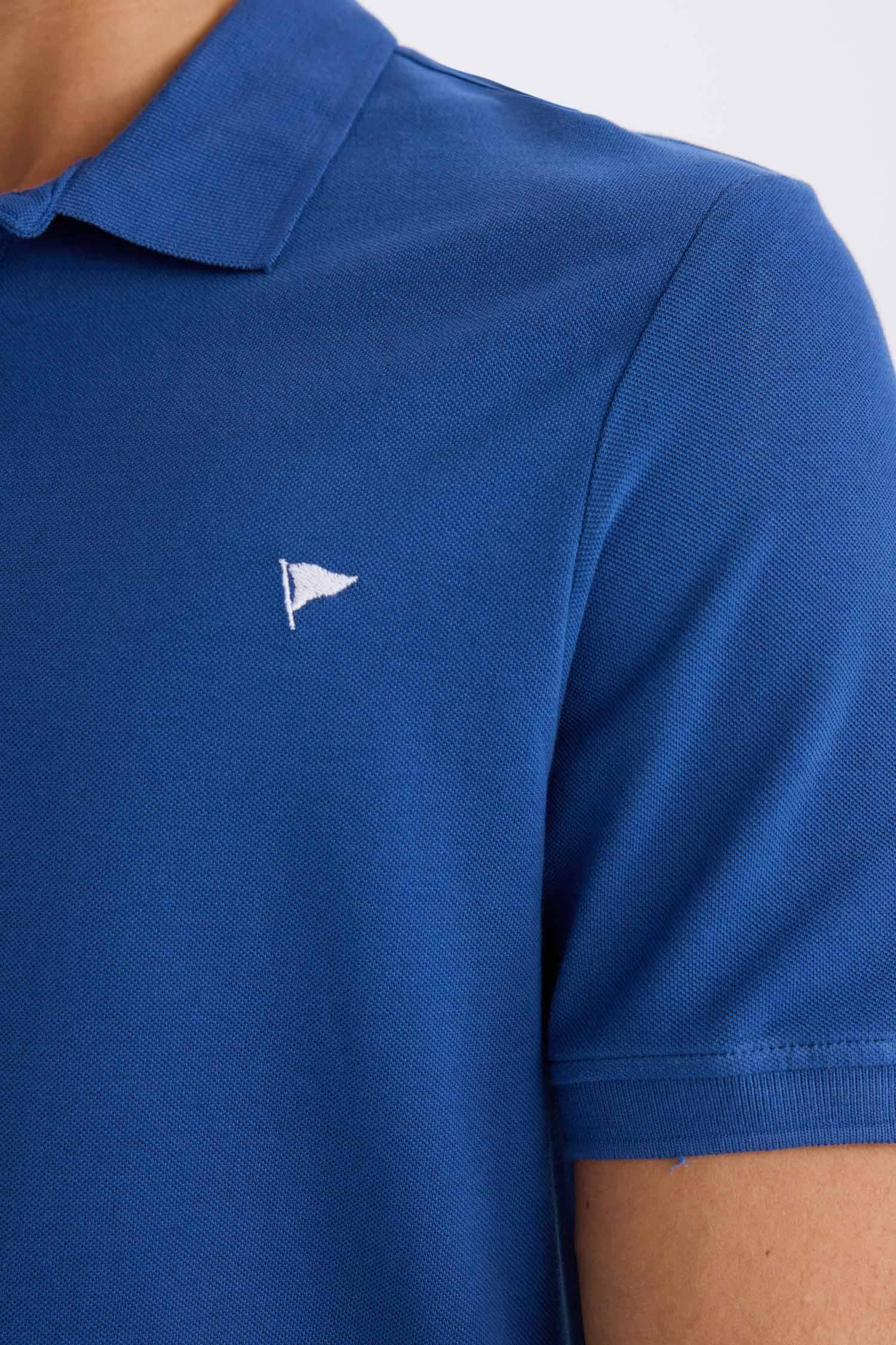 %100 Pamuk Slim Fit Dar Kesim Polo Yaka Kısa Kollu Tişört