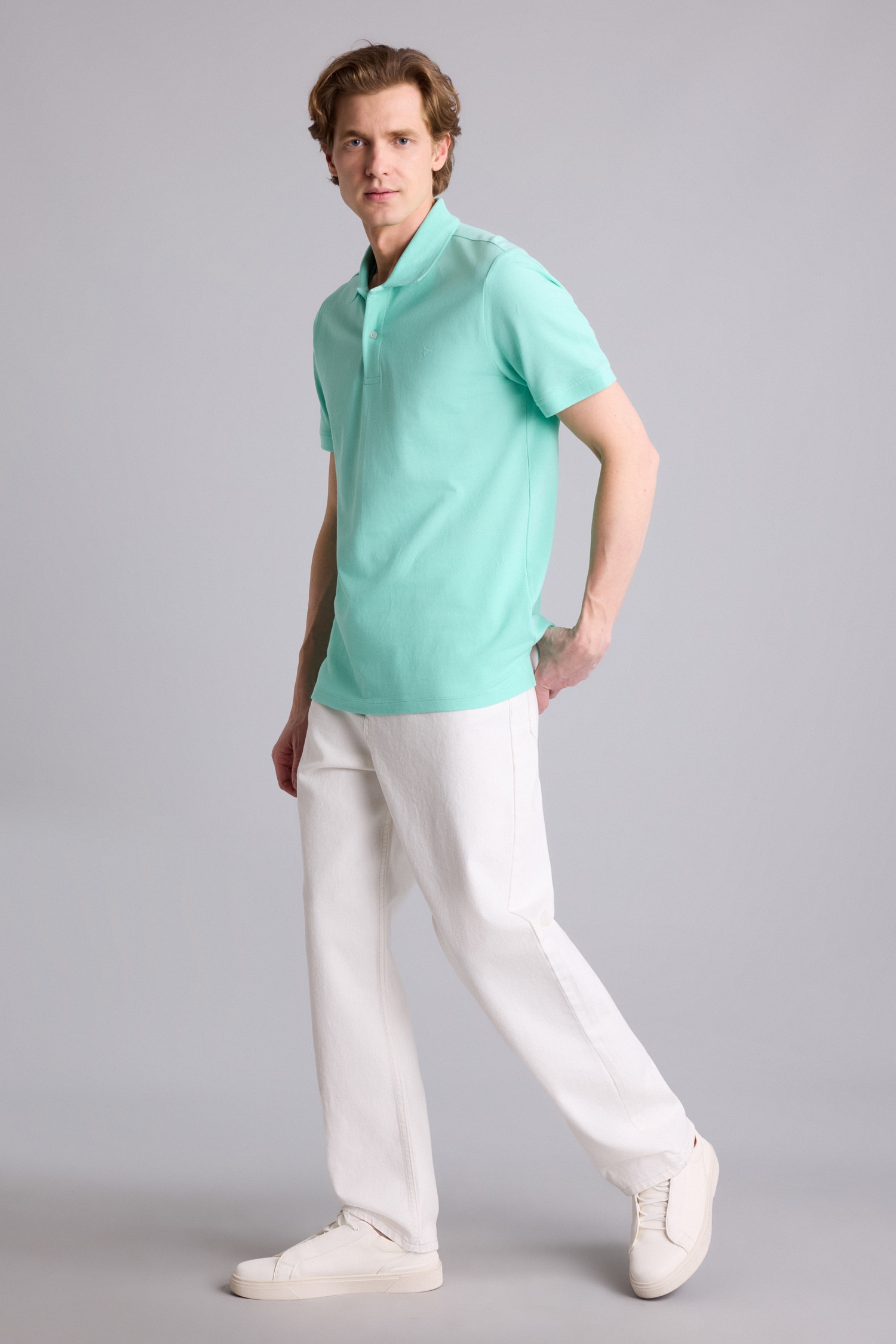 DeFacto %100 Pamuk Slim Fit Polo Yaka Tişört görsel 2