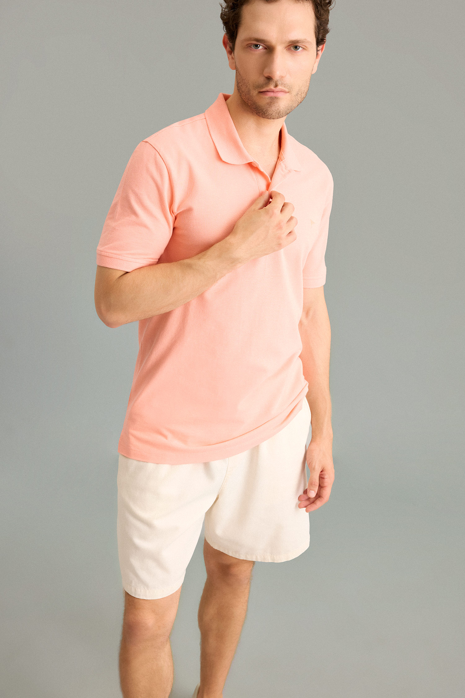DeFacto %100 Pamuk Slim Fit Polo Yaka Tişört görsel 2