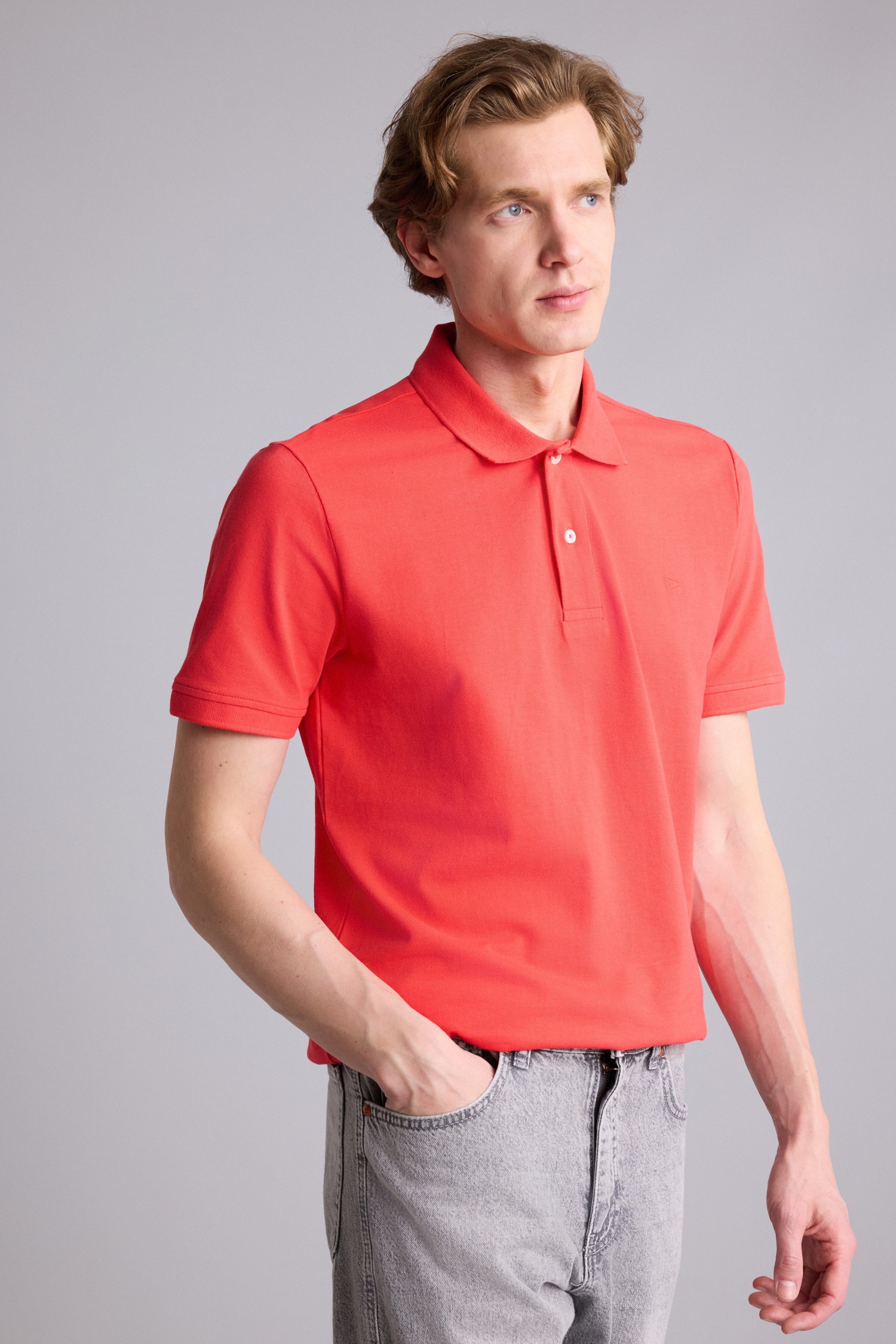 DeFacto %100 Pamuk Slim Fit Polo Yaka Tişört görsel 3