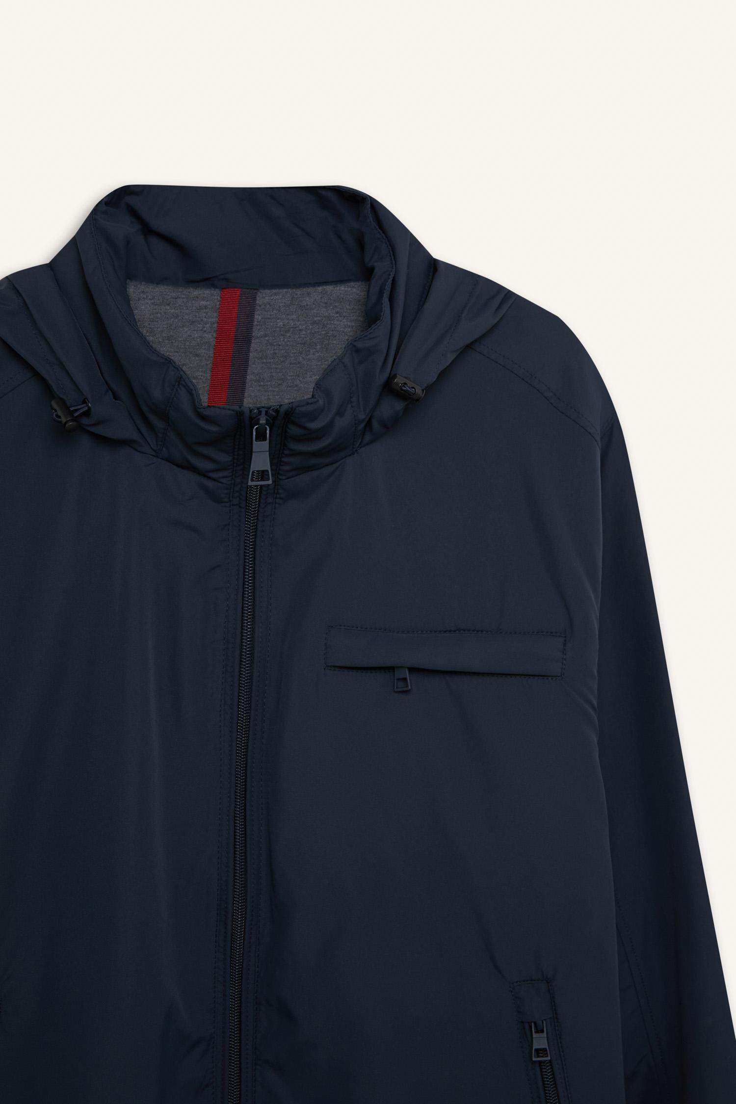 Regular Fit Stand Collar Cotton Lined Zippered Waterproof Jacket