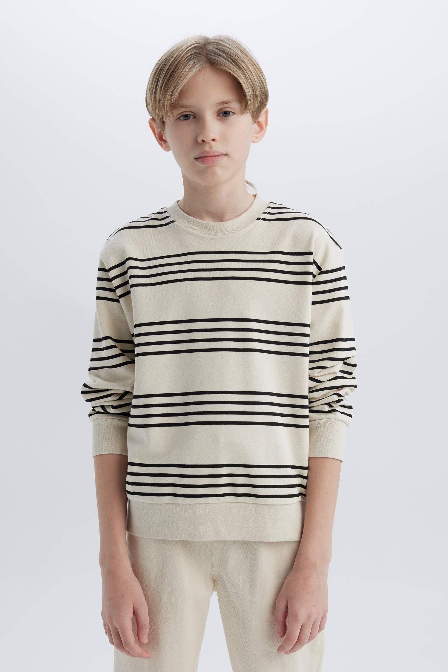 Boy Crew Neck Striped Sweatshirt