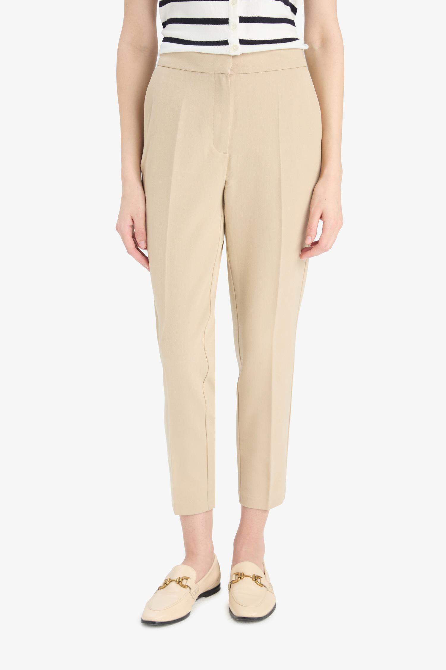 Pantalon droit taille haute à poches