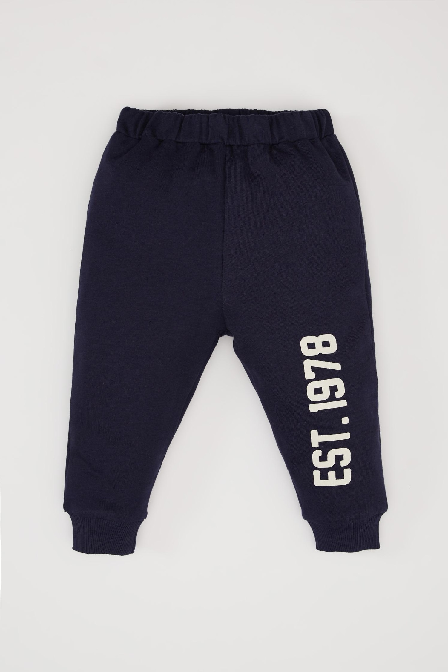 Erkek Bebek 2'li Takım Bisiklet Yaka Baskılı Sweatshirt Beli Lastikli Eşofman Altı