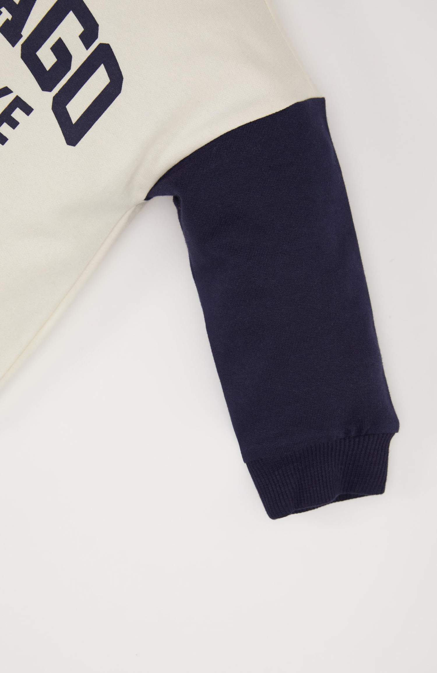 Erkek Bebek 2'li Takım Bisiklet Yaka Baskılı Sweatshirt Beli Lastikli Eşofman Altı