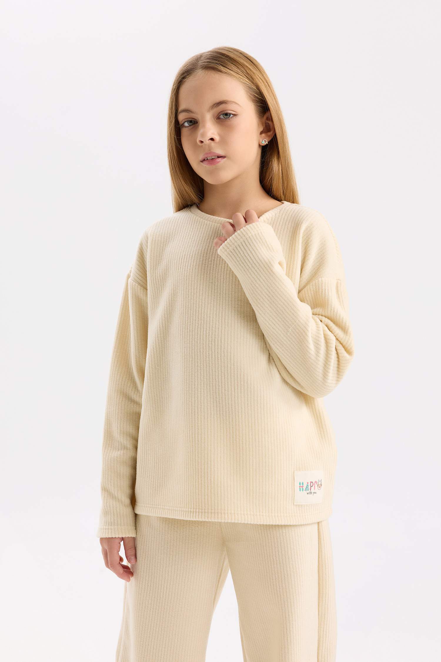 Ensemble de Pyjama Basique en Polaire pour Fille