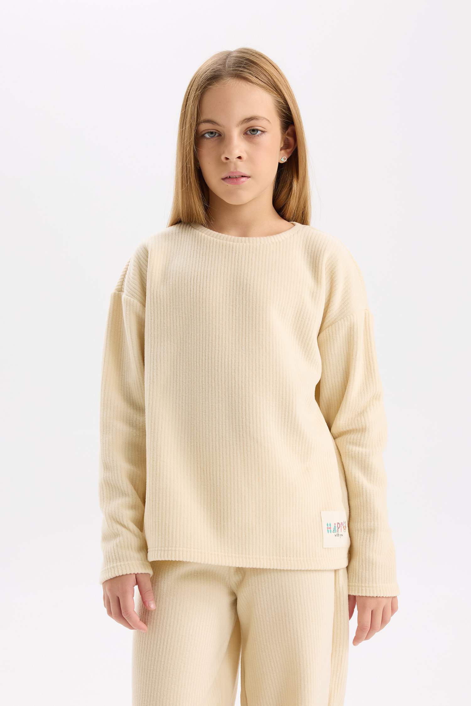 Ensemble de Pyjama Basique en Polaire pour Fille