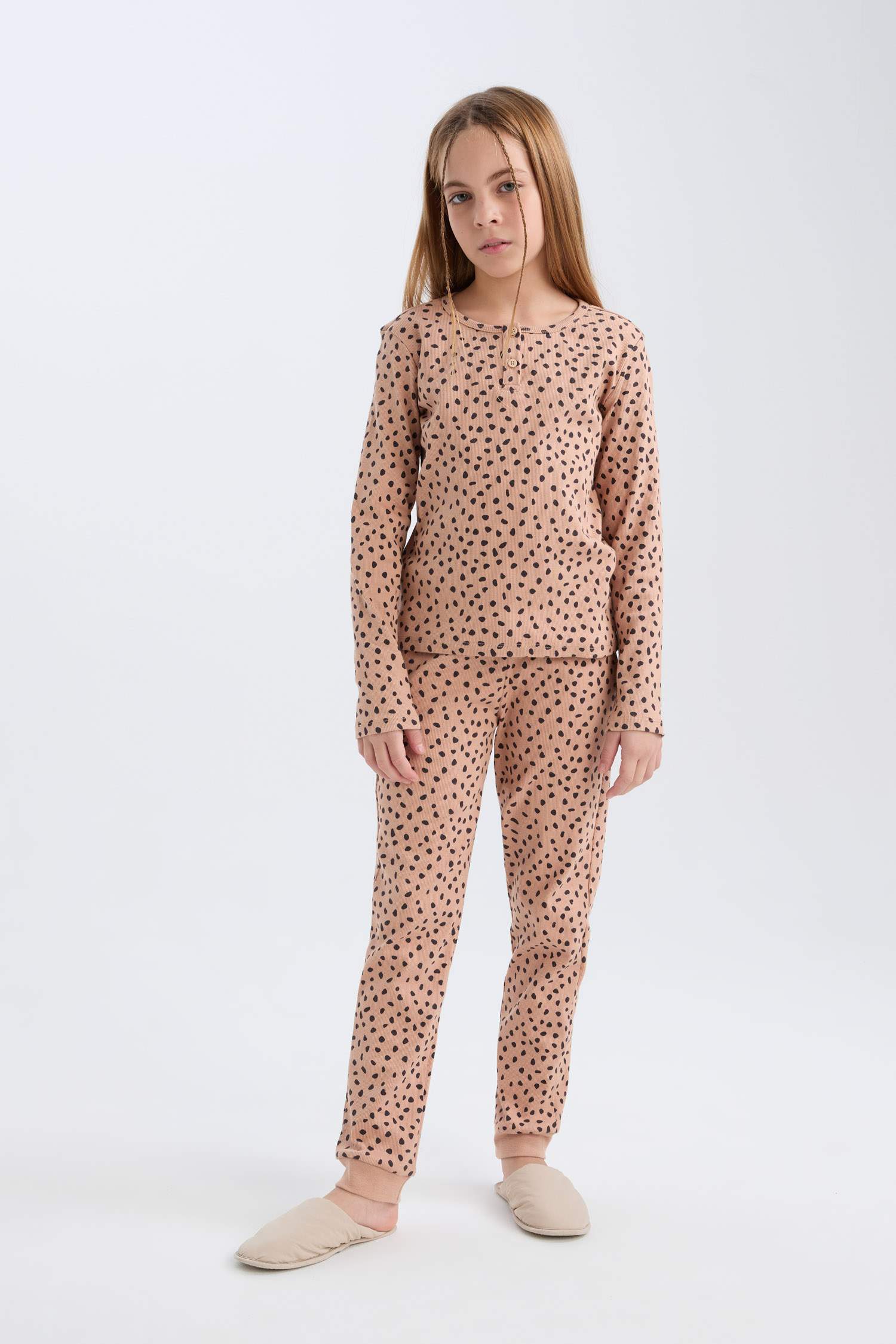 Girl Ribbed Camisole Top Long Bottom 2 Piece Pajama Set