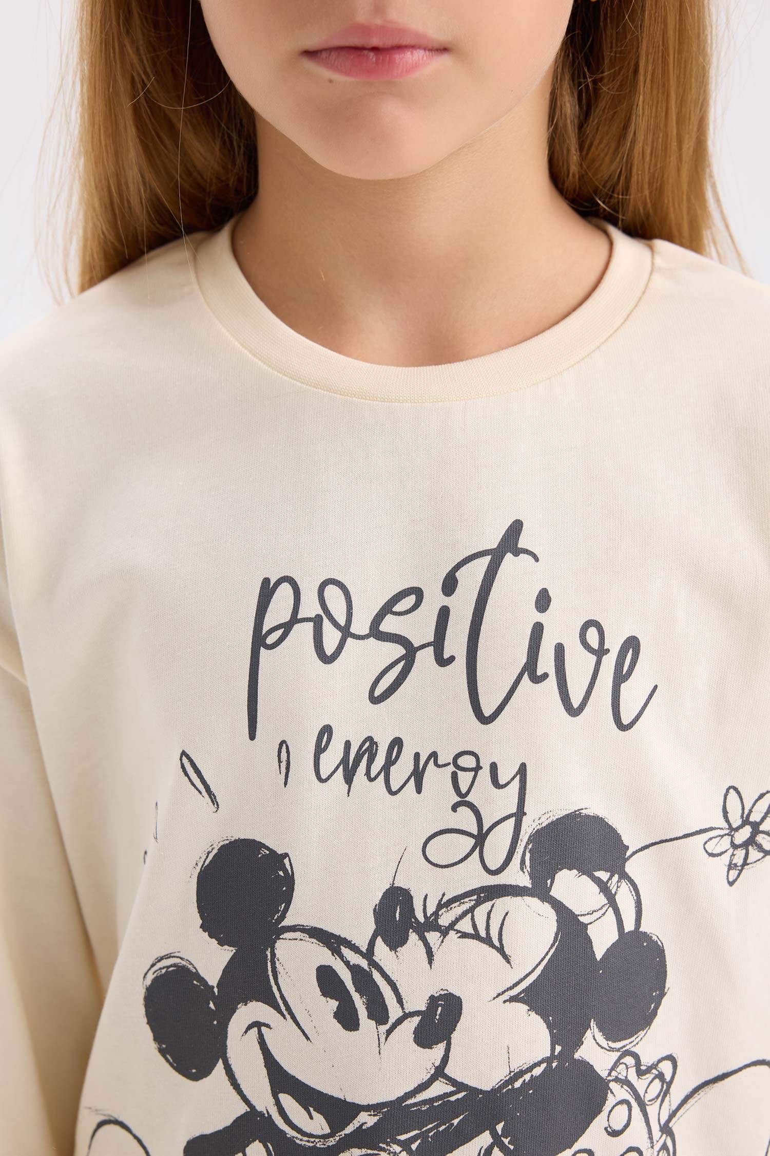 Kız Çocuk Disney Mickey & Minnie Pijama Takımı Uzun Kollu Üst Uzun Alt