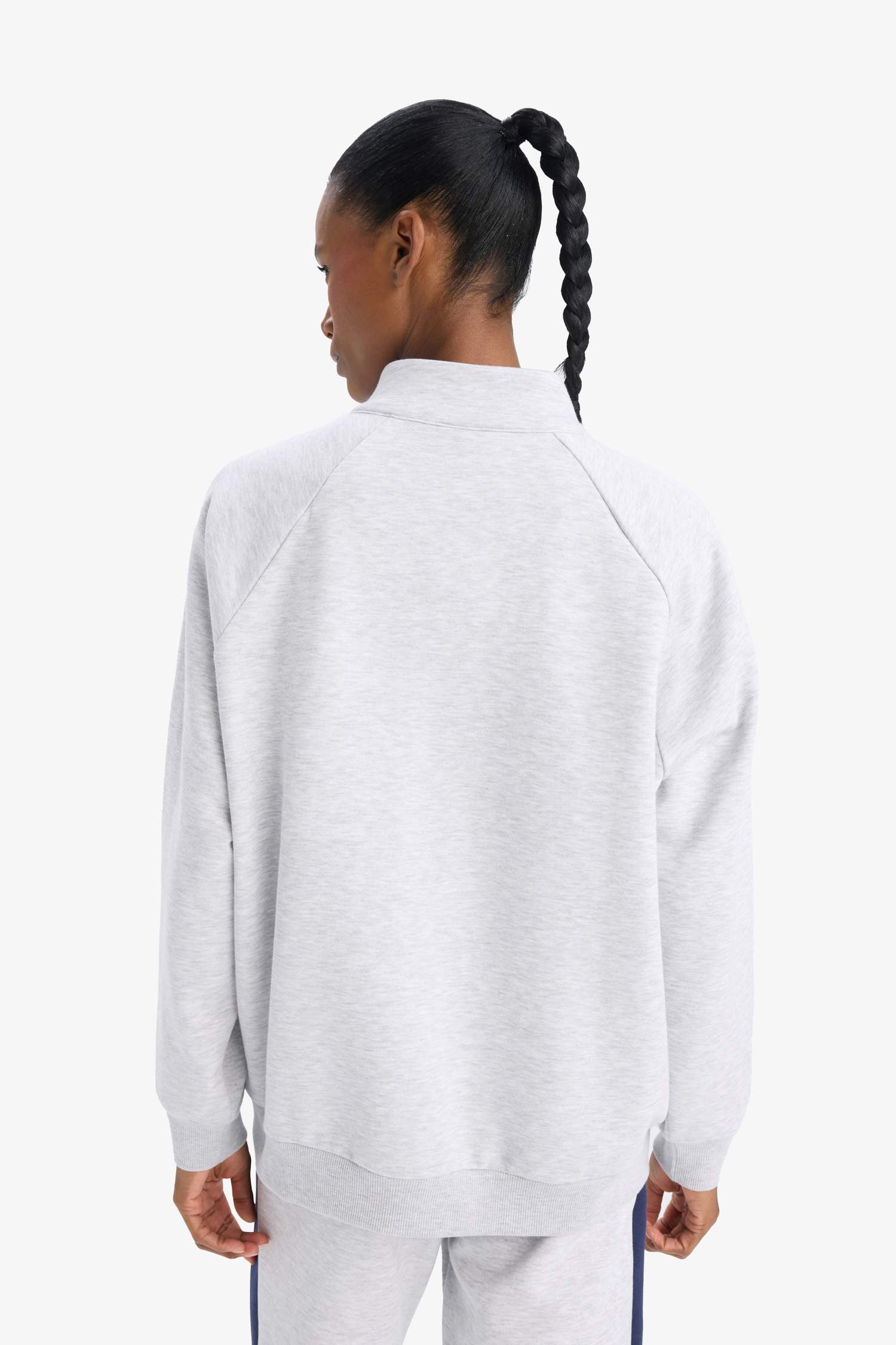 DeFactoFit Oversize Geniş Kalıp Dik Yaka Baskılı Sporcu Sweatshirt