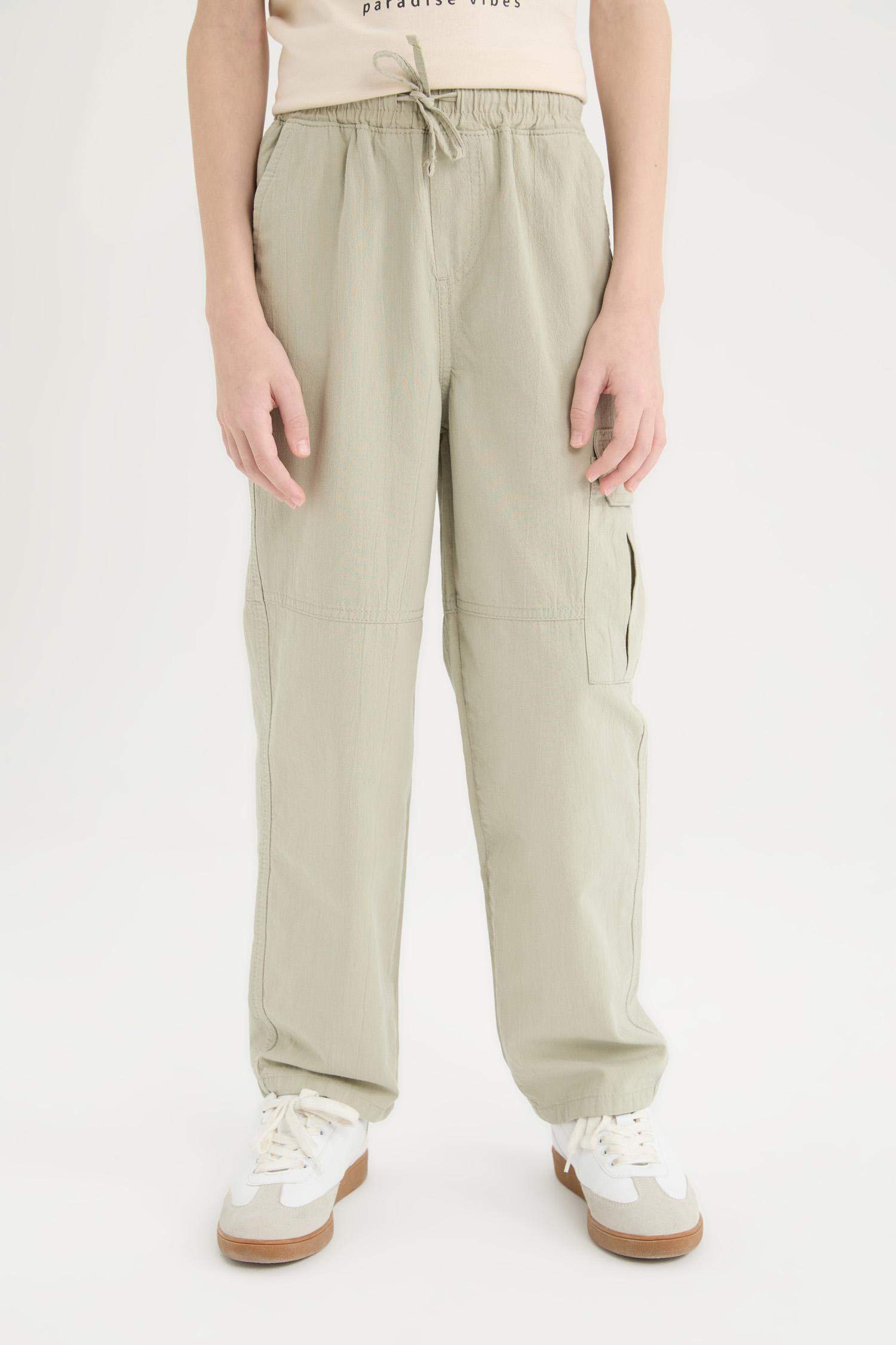 Erkek Çocuk Loose Fit Standart Paça Gofre Dokulu Pantolon