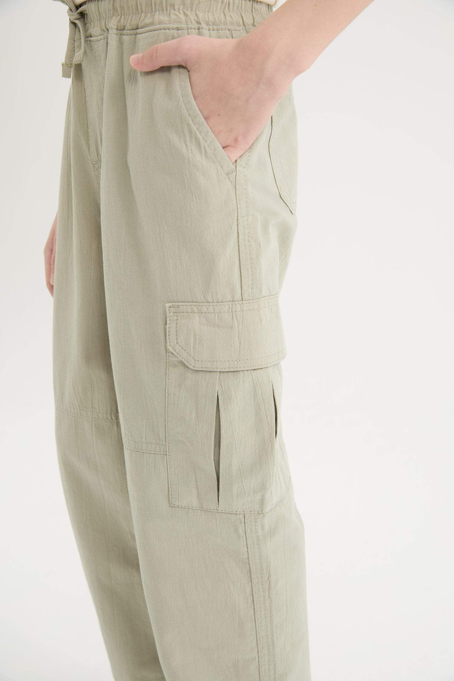 Erkek Çocuk Loose Fit Standart Paça Gofre Dokulu Pantolon