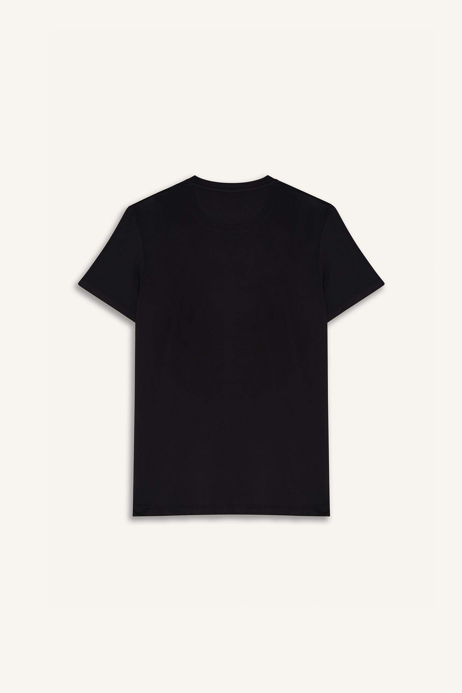 DeFactoFit Esnek Kumaş Slim Fit Dar Kesim Bisiklet Yaka Baskılı Sporcu Kısa Kollu Tişört