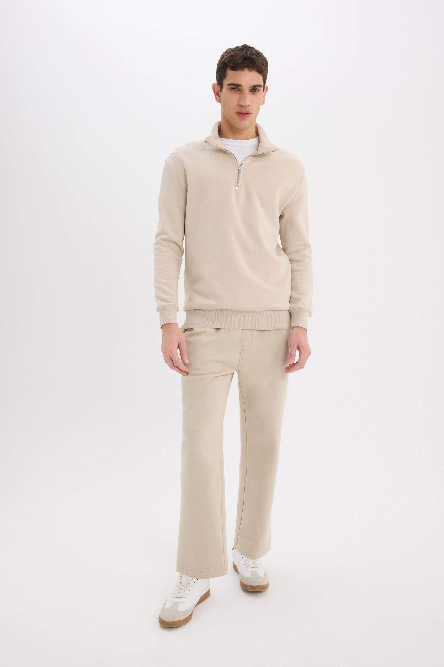 Regular Fit Eşofman Altı İçi Polarlı Basic Düz Cepli Beli Bağcıklı Düz Paça