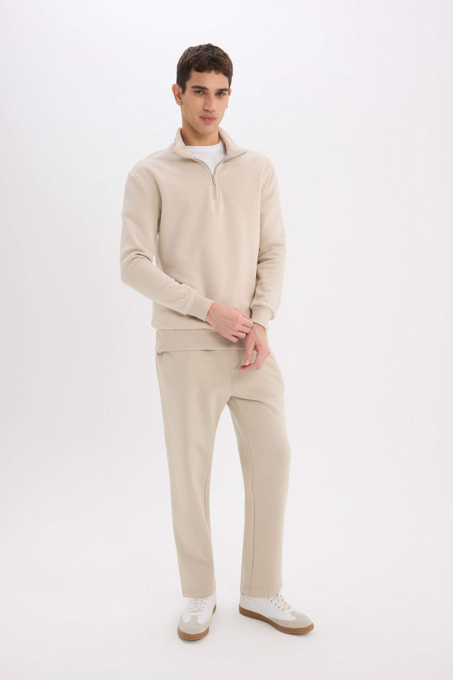 Regular Fit Eşofman Altı İçi Polarlı Basic Düz Cepli Beli Bağcıklı Düz Paça