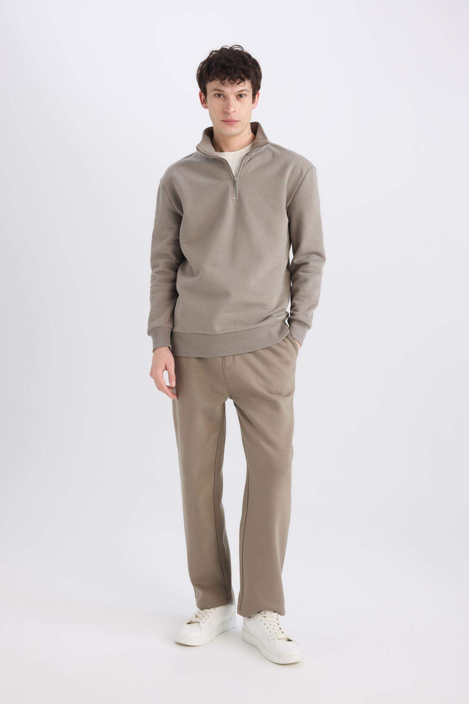 Regular Fit Eşofman Altı İçi Polarlı Basic Düz Cepli Beli Bağcıklı Düz Paça