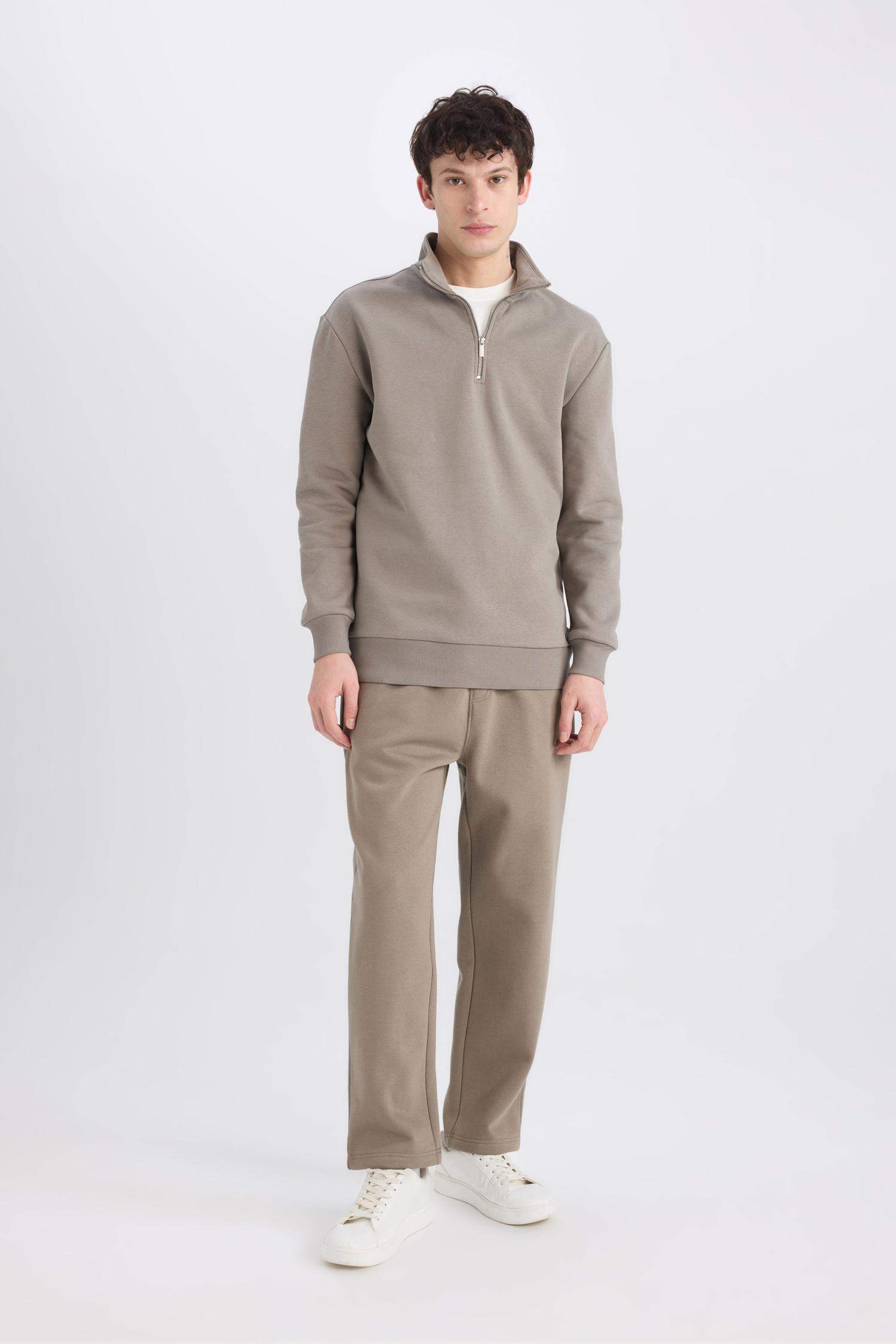 Regular Fit Eşofman Altı İçi Polarlı Basic Düz Cepli Beli Bağcıklı Düz Paça